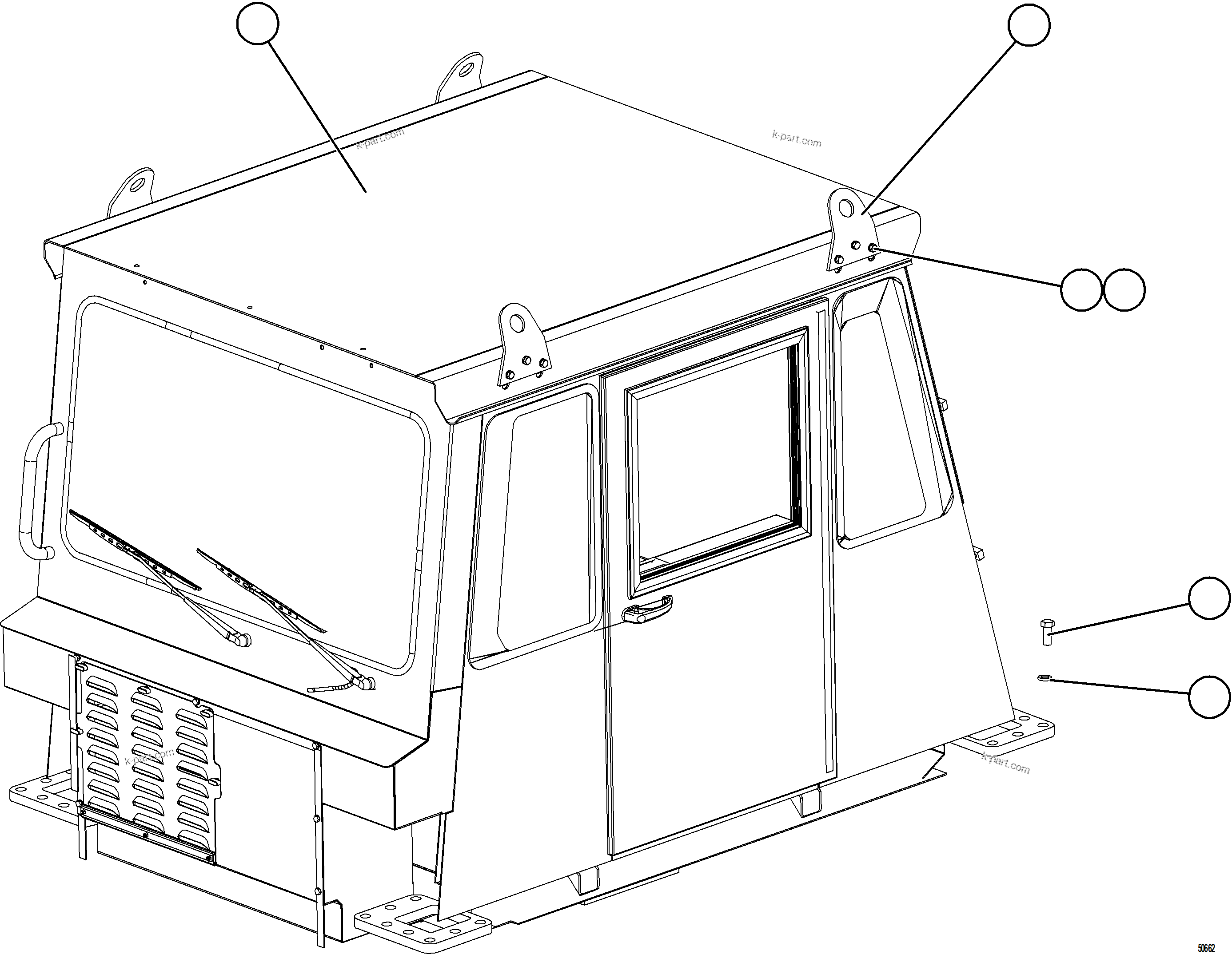 Komatsu parts book diagram for AFE73-F 980E-4 S/N A40071 COLLAHUASI: CAB MOUNTING