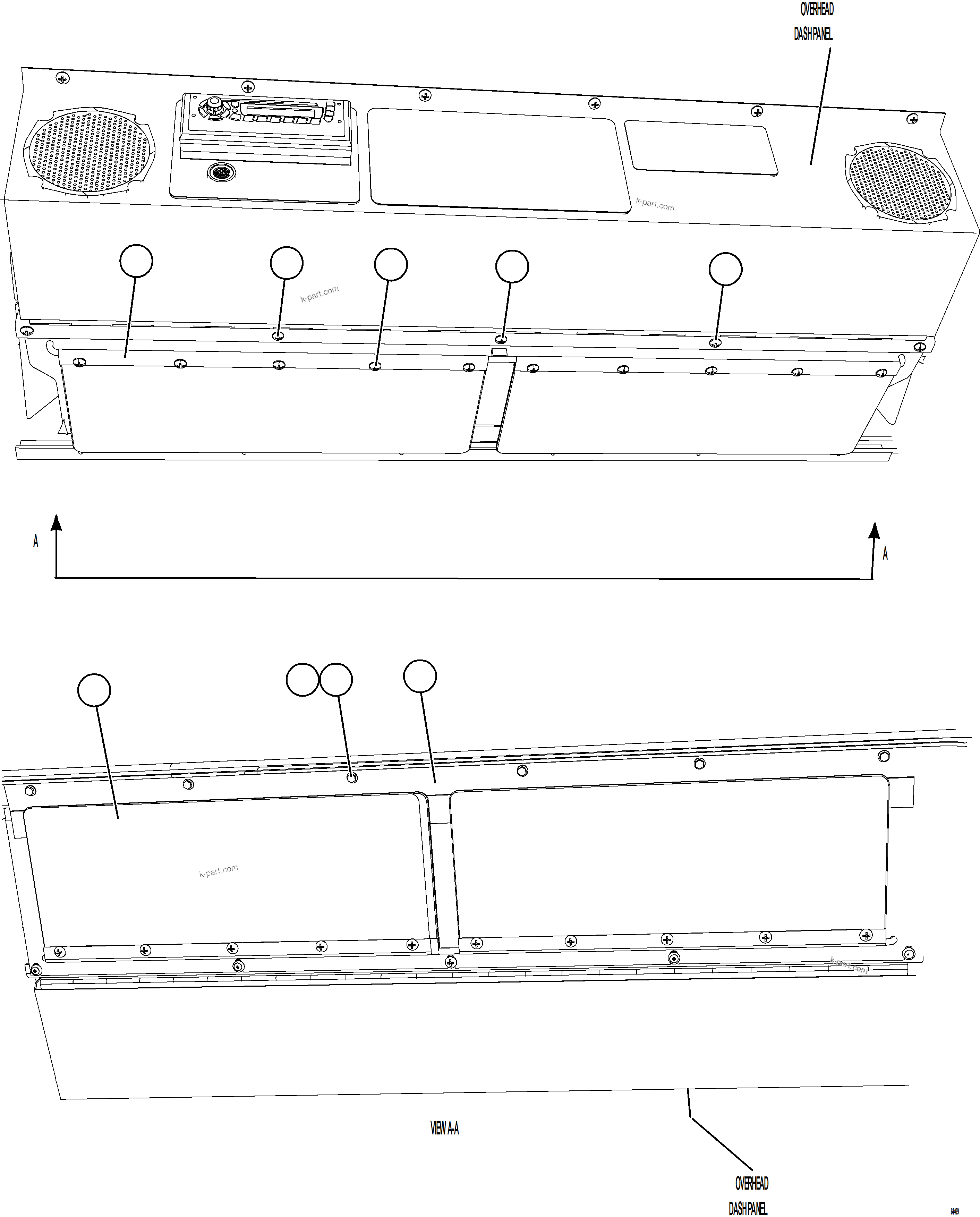 Komatsu parts book diagram for AFE73-F 980E-4 S/N A40071 COLLAHUASI: VISOR INSTALLATION