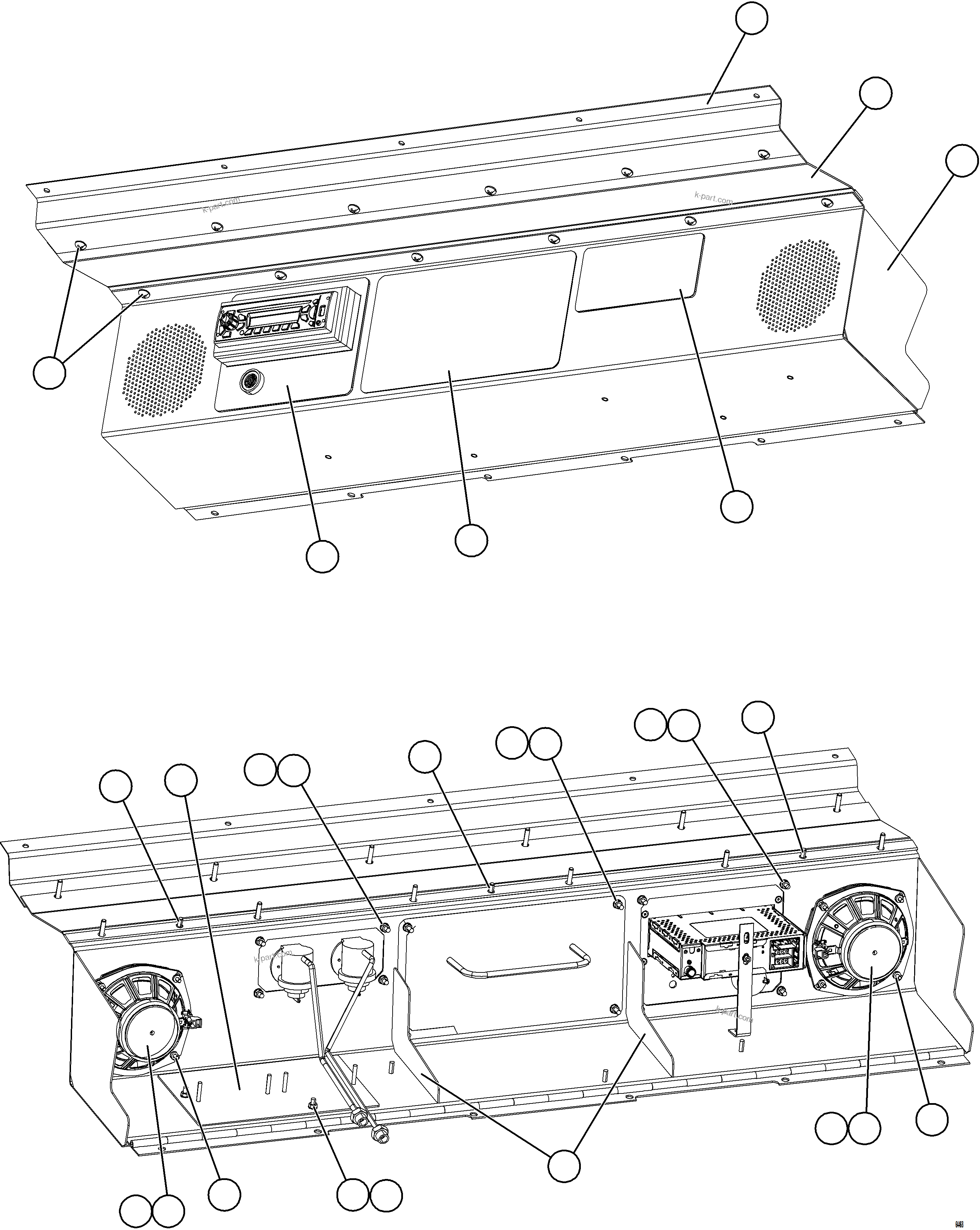 Komatsu parts book diagram for AFE73-F 980E-4 S/N A40071 COLLAHUASI: OVERHEAD DASH MODULE