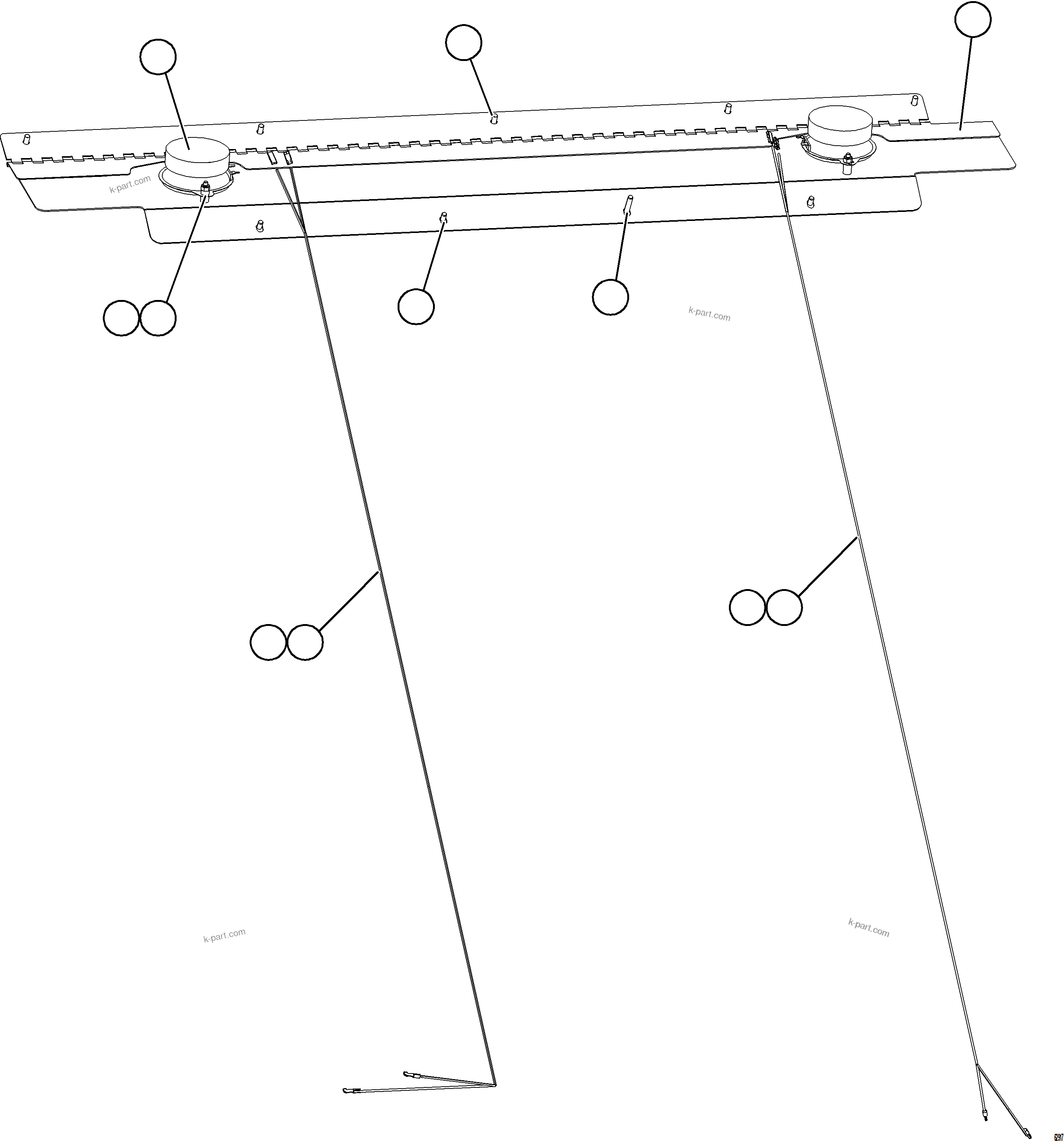 Komatsu parts book diagram for AFE73-F 980E-4 S/N A40071 COLLAHUASI: REAR SPEAKER INSTALLATION