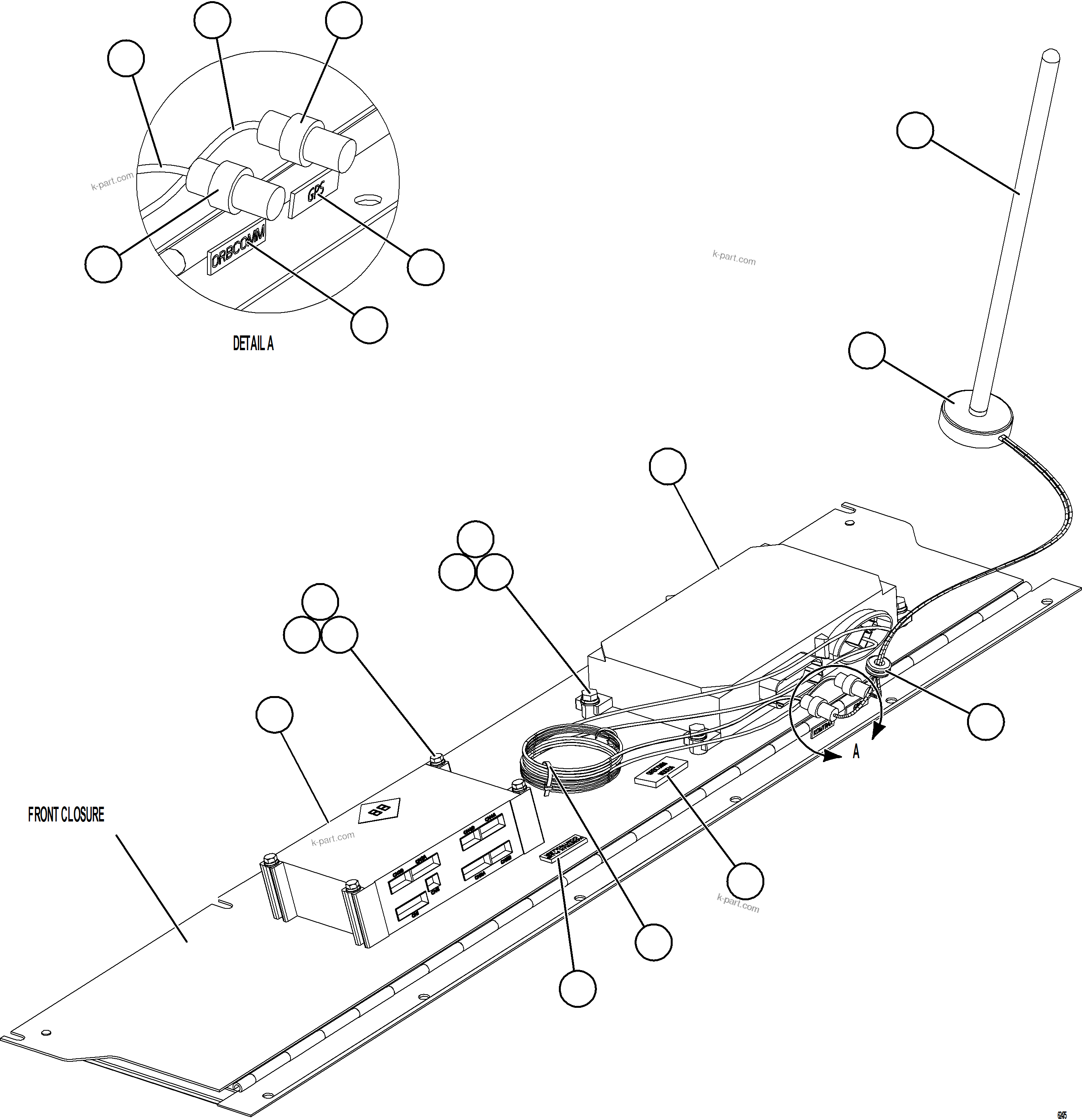 Komatsu parts book diagram for AFE73-F 980E-4 S/N A40071 COLLAHUASI: ORBCOMM / KOMTRAX PLUS INSTALLATION