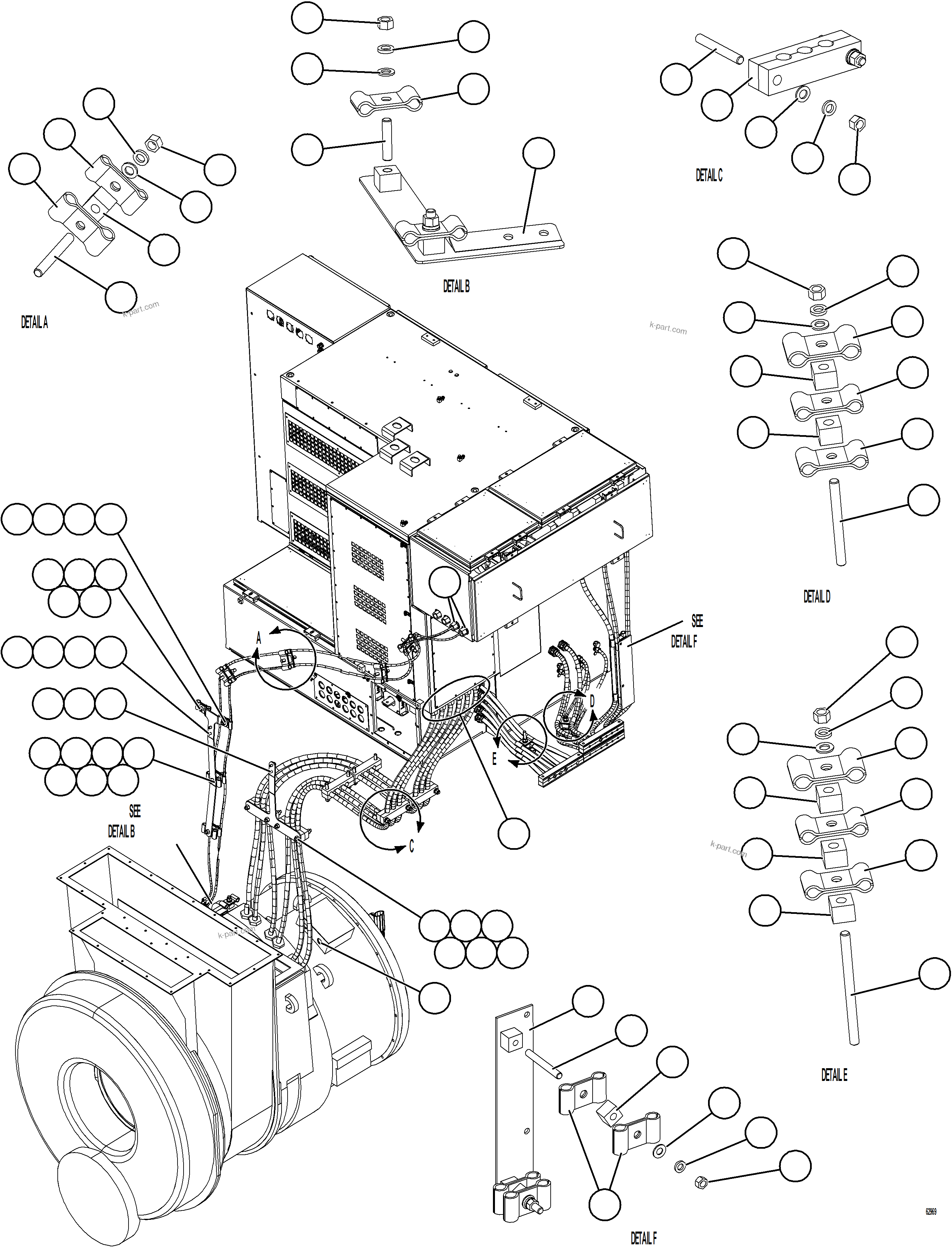 Komatsu parts book diagram for AFE73-F 980E-4 S/N A40071 COLLAHUASI: CONTROL CABINET EXTERNAL WIRING    3/4