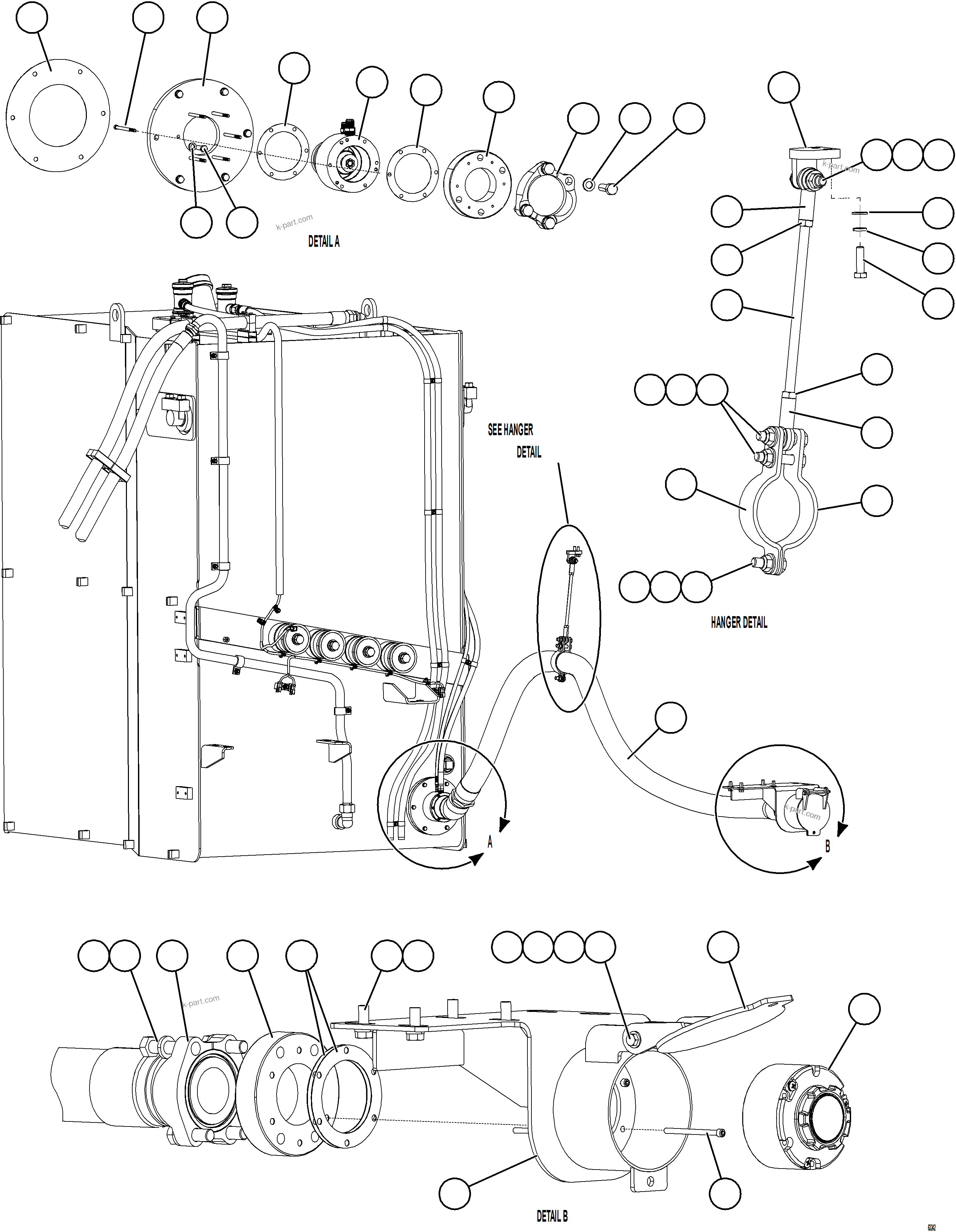 Komatsu parts book diagram for AFE73-F 980E-4 S/N A40071 COLLAHUASI: FUEL SYSTEM - QUICK FILL    1/2