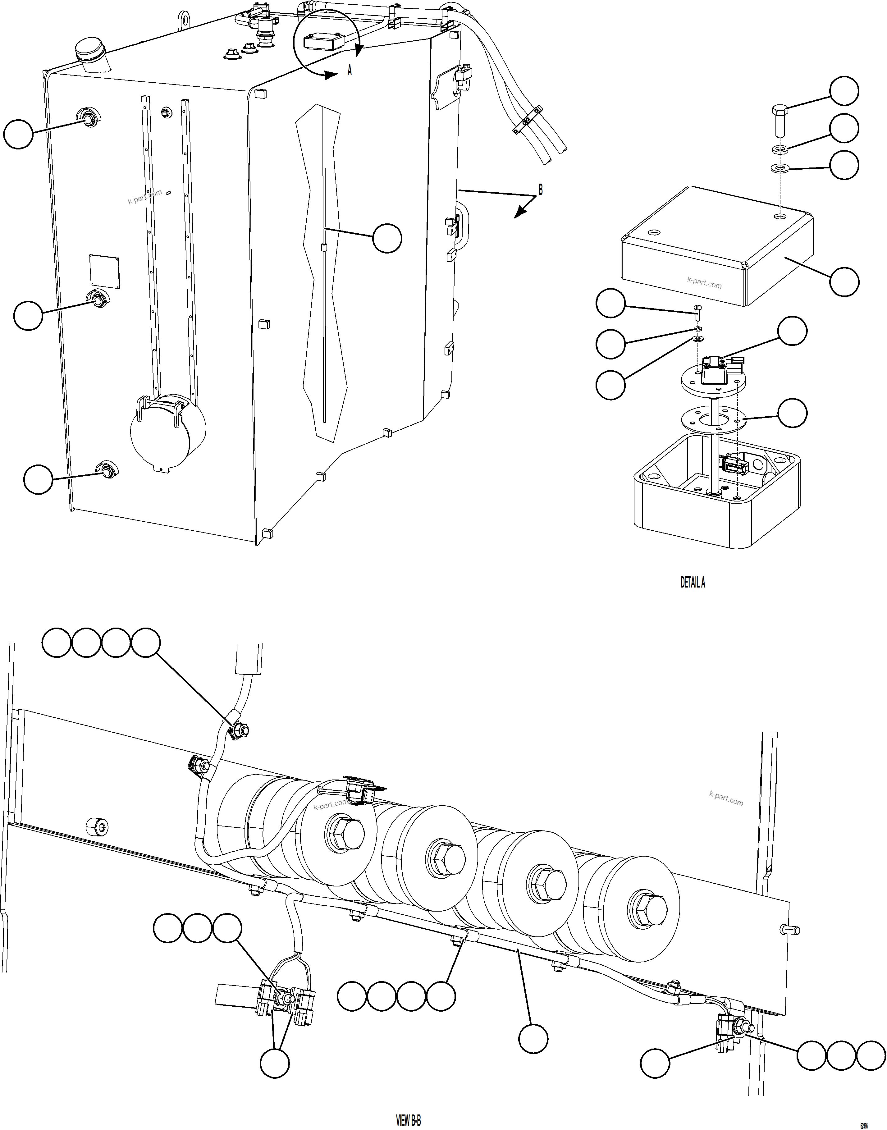 Komatsu parts book diagram for AFE73-F 980E-4 S/N A40071 COLLAHUASI: FUEL TANK GAUGES & WIRING