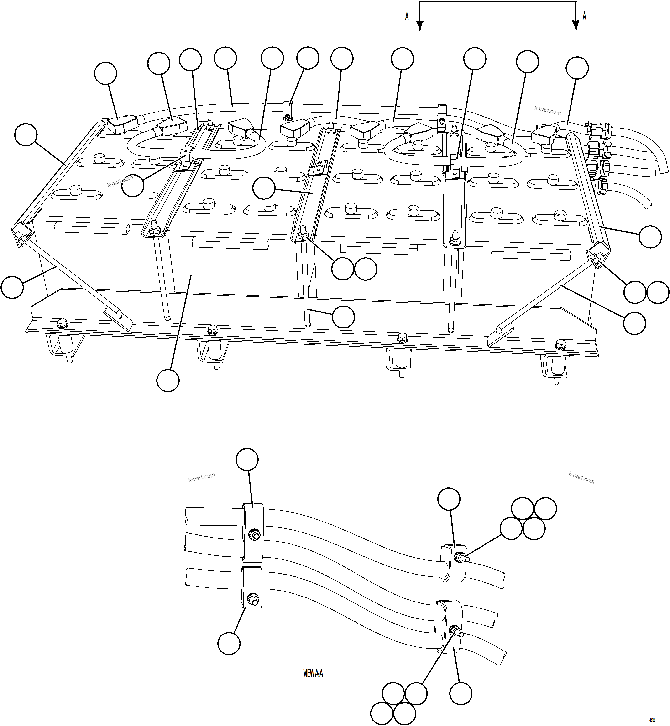 Komatsu parts book diagram for AFE73-F 980E-4 S/N A40071 COLLAHUASI: BATTERY BOX    4/6