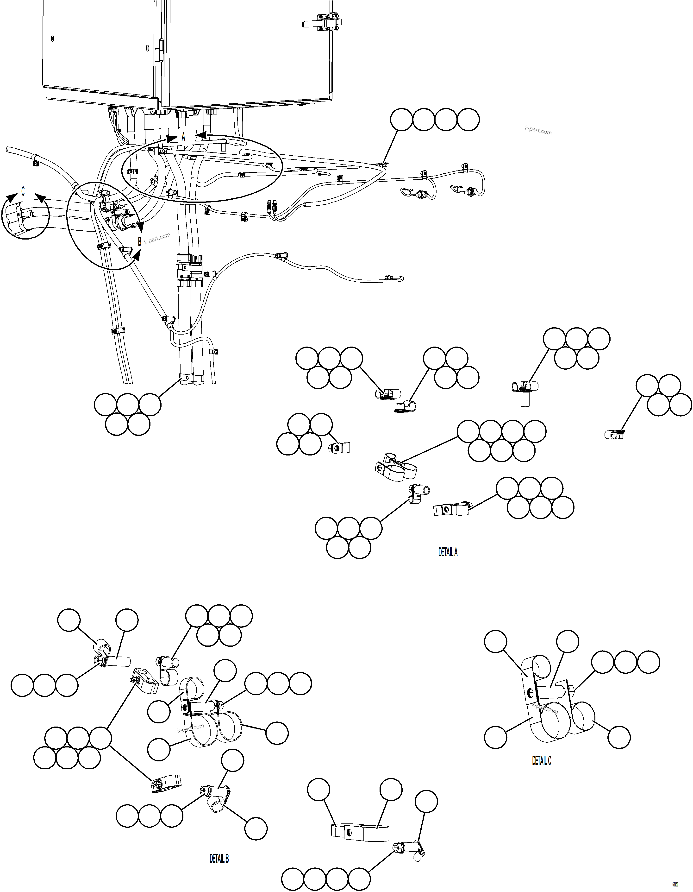 Komatsu parts book diagram for AFE73-F 980E-4 S/N A40071 COLLAHUASI: AUXILIARY CONTROL CABINET EXTERNAL HARNESSES