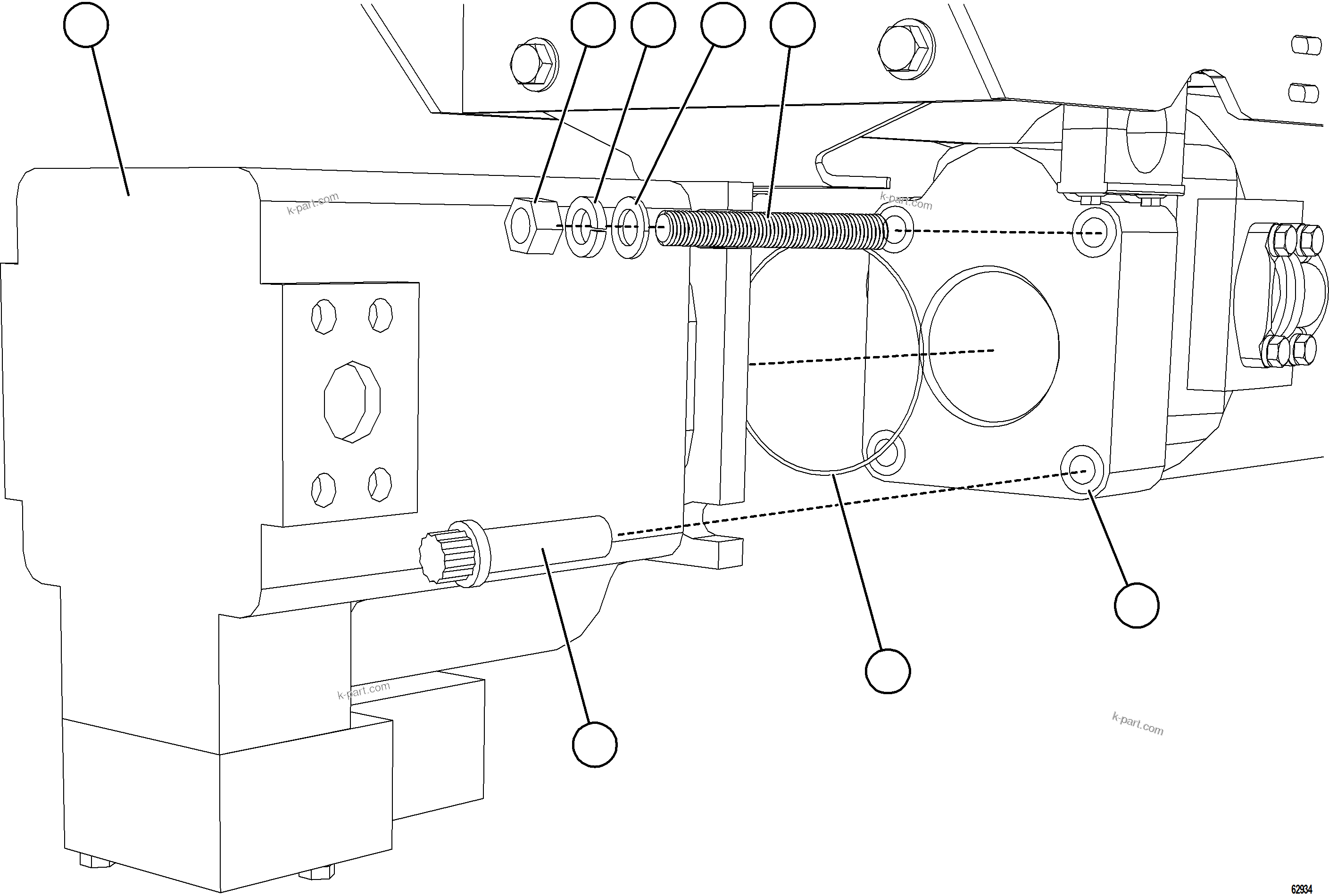 Komatsu parts book diagram for AFE73-F 980E-4 S/N A40071 COLLAHUASI: STEERING PUMP INSTALLATION