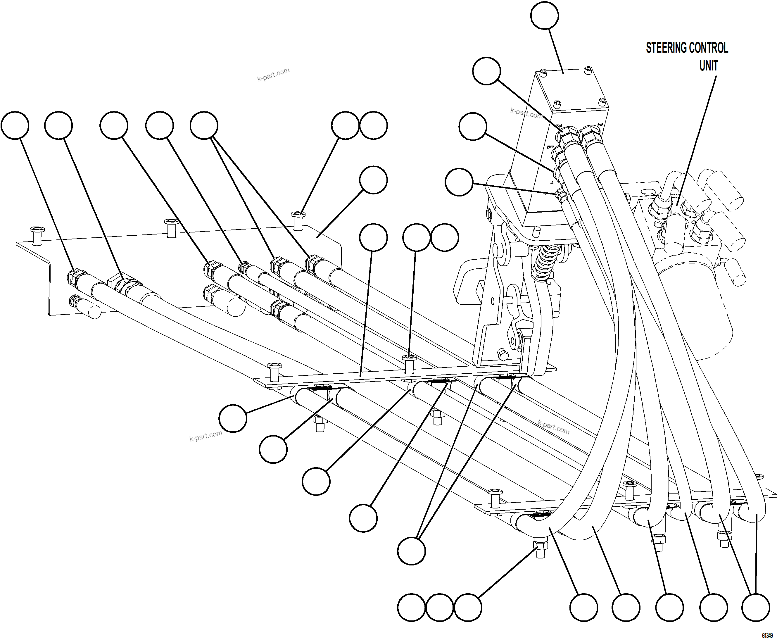 Komatsu parts book diagram for AFE73-F 980E-4 S/N A40071 COLLAHUASI: BRAKE VALVE PIPING