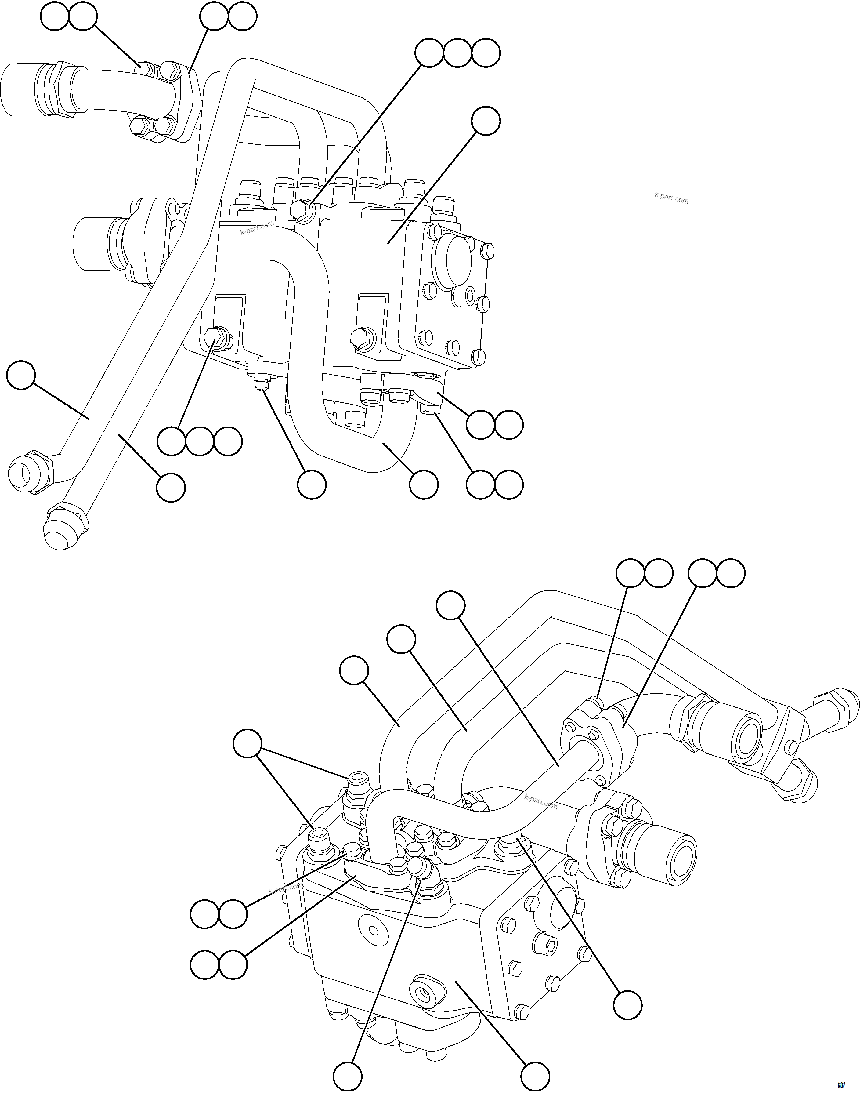 Komatsu parts book diagram for AFE73-F 980E-4 S/N A40071 COLLAHUASI: FLOW AMPLIFIER VALVE PIPING & INSTALLATION