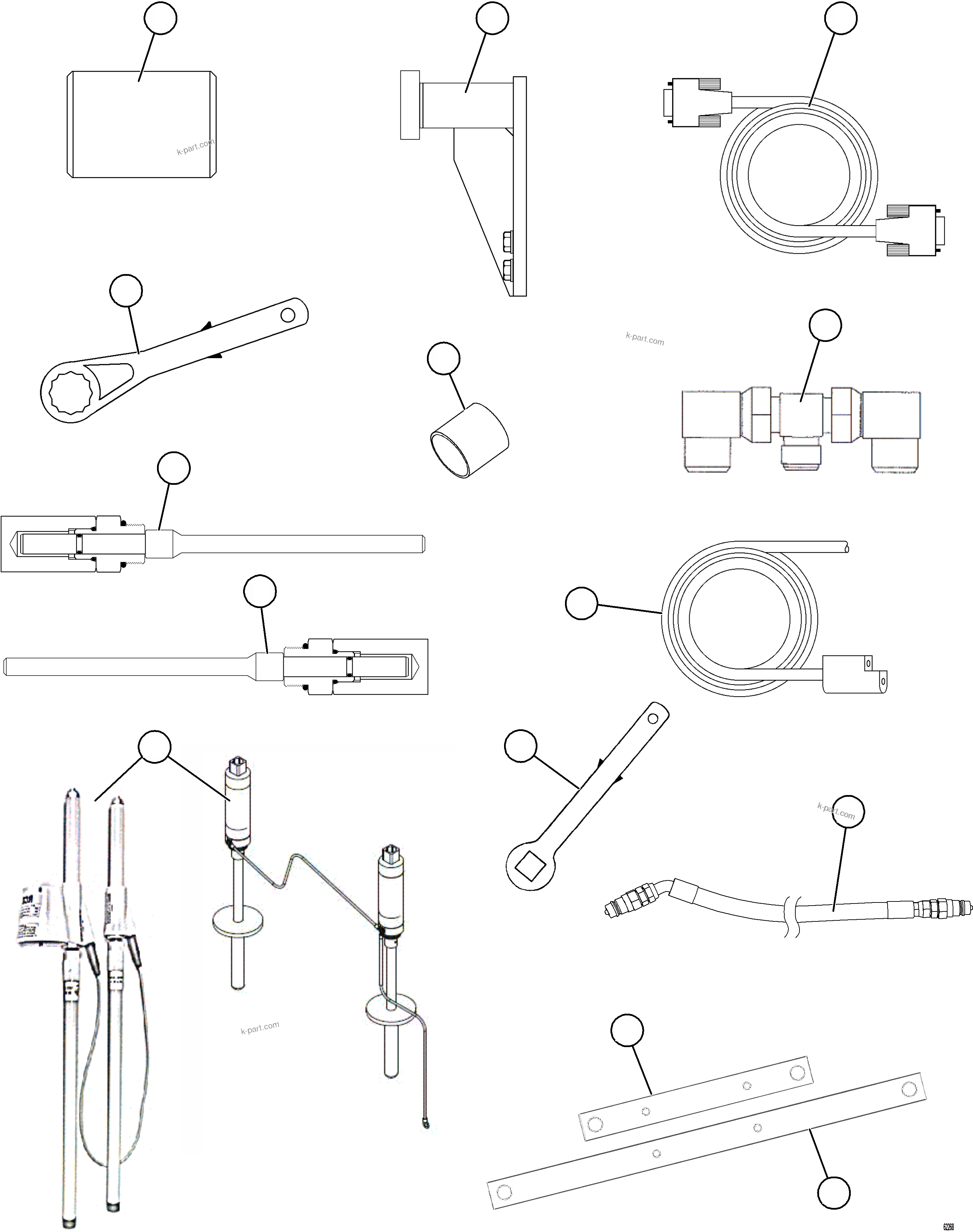 Komatsu parts book diagram for AFE73-F 980E-4 S/N A40071 COLLAHUASI: TOOL GROUP    58B-98-00510