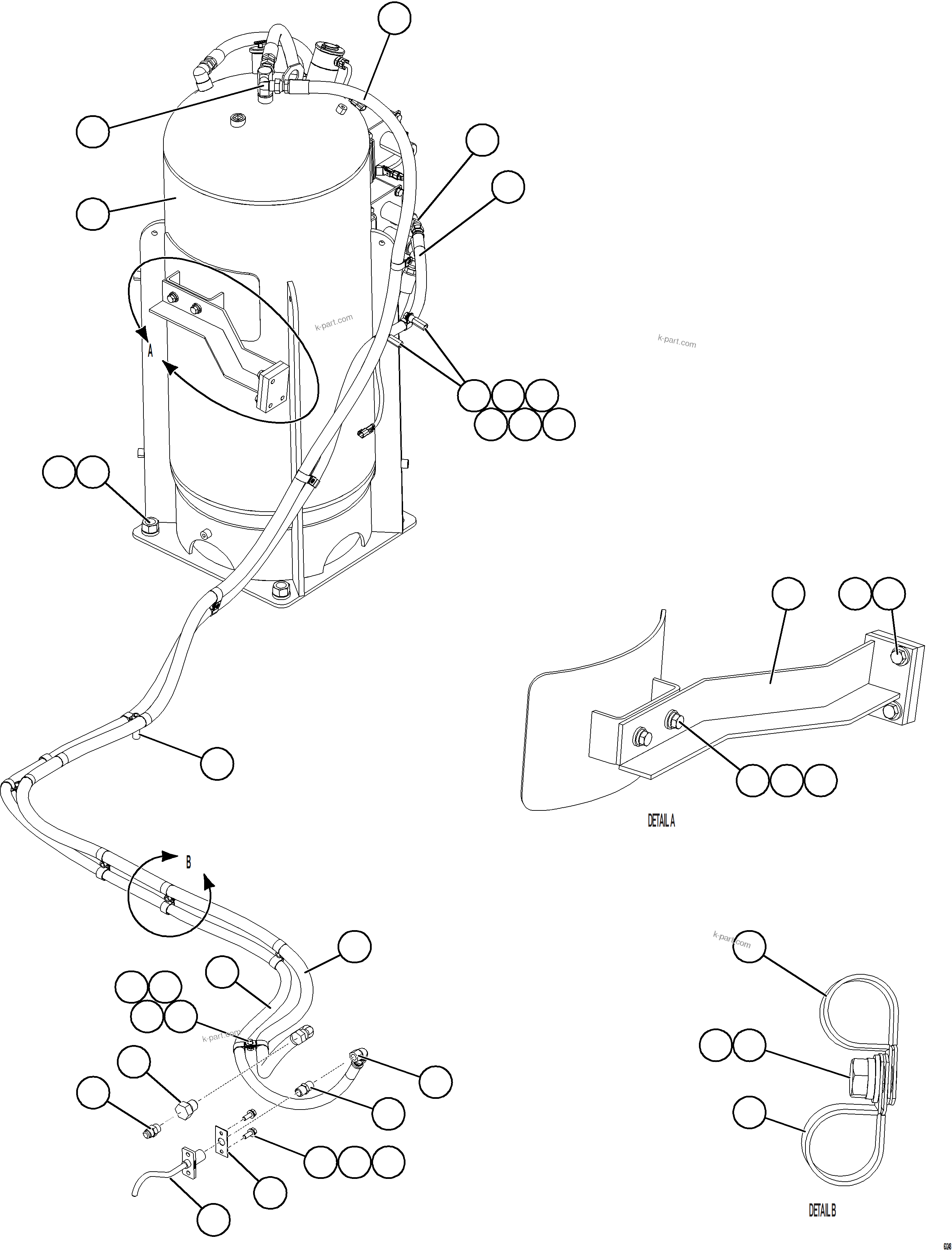 Komatsu parts book diagram for AFE73-F 980E-4 S/N A40071 COLLAHUASI: ENGINE OIL RESERVE SYSTEM    1/2