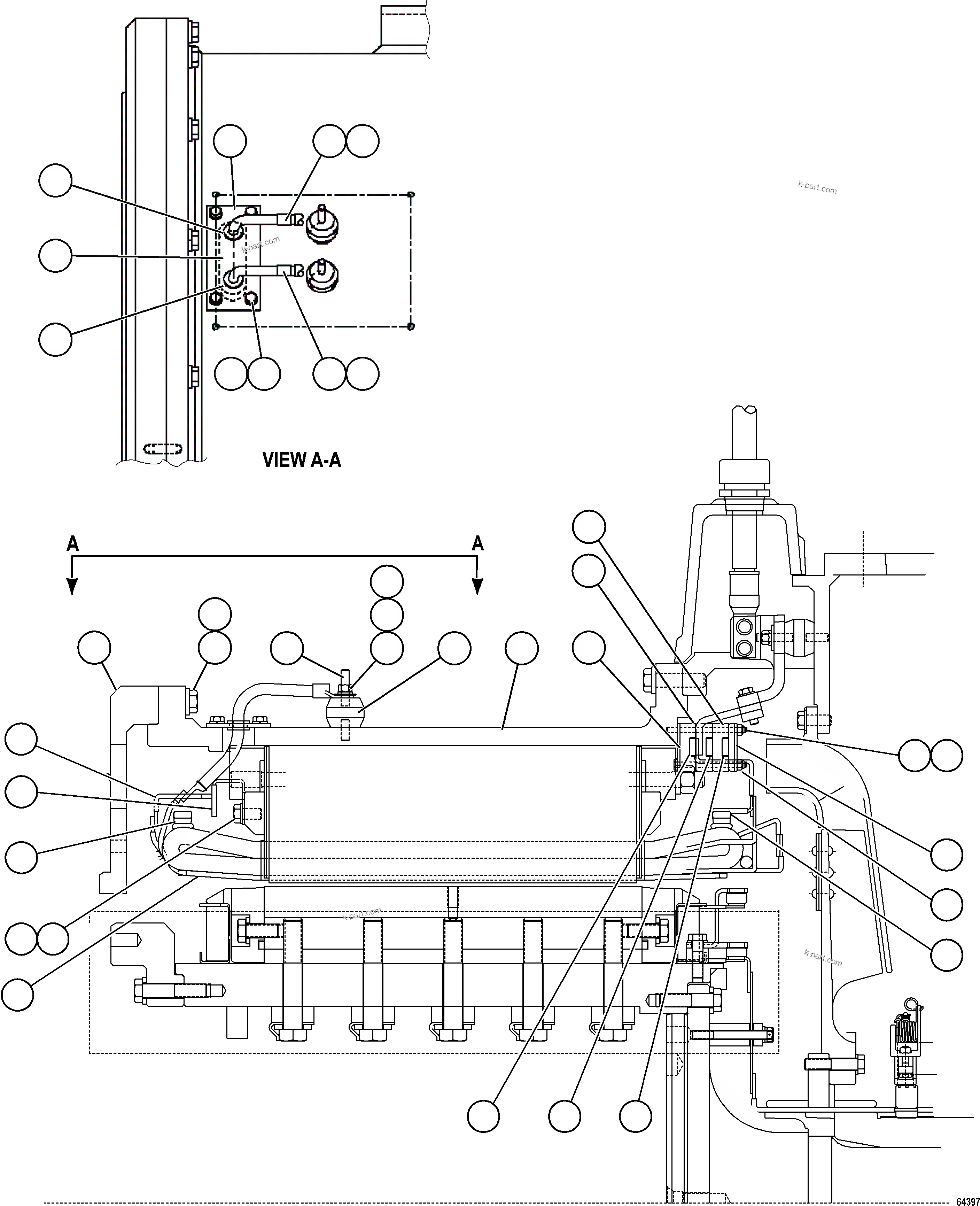 Komatsu parts book diagram for AFE73-F 980E-4 S/N A40071 COLLAHUASI: STATOR ASSEMBLY    58B-06-01830