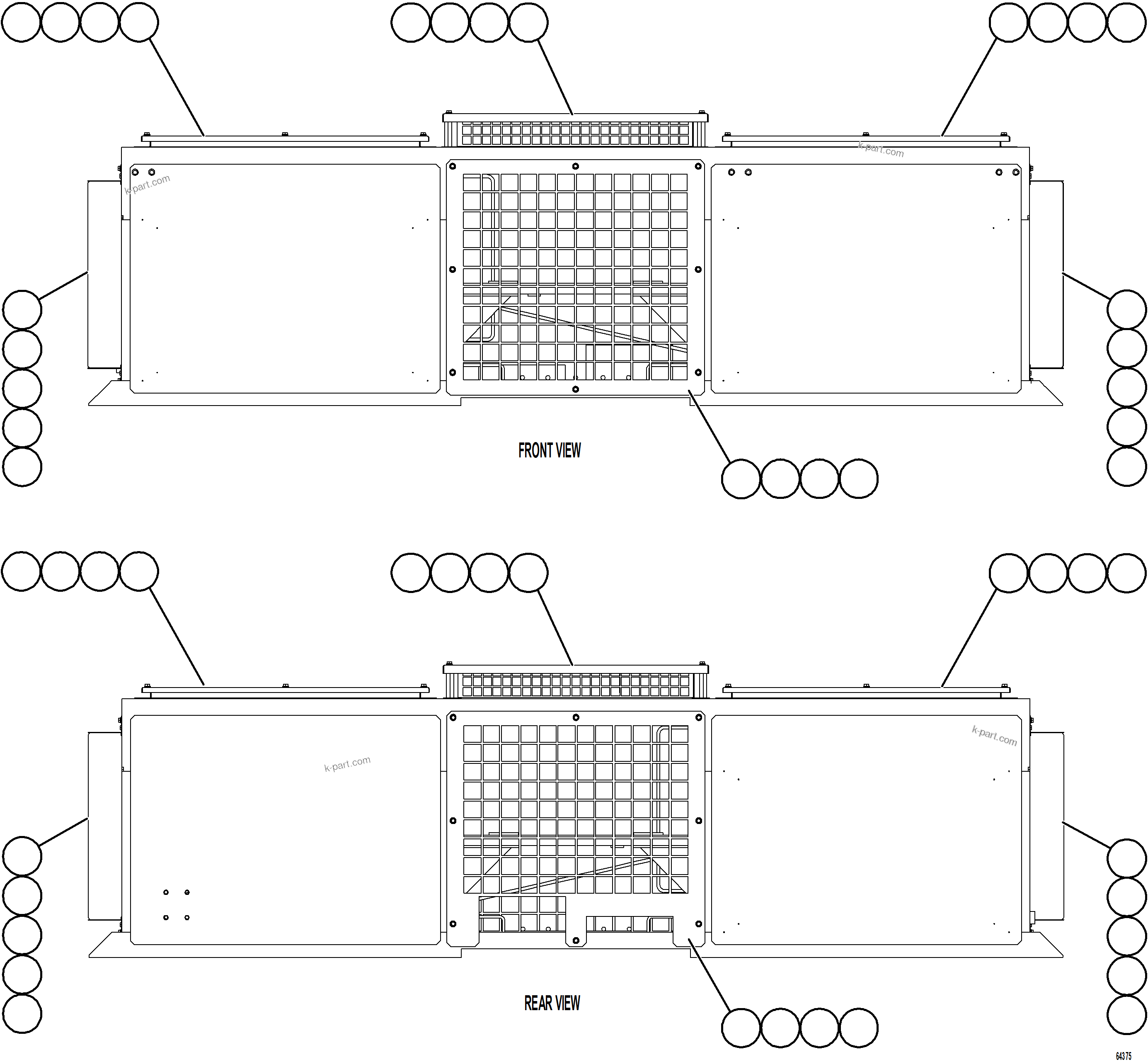 Komatsu parts book diagram for AFE73-F 980E-4 S/N A40071 COLLAHUASI: RETARDING GRID ASSEMBLY    3/3    58B-06-00202