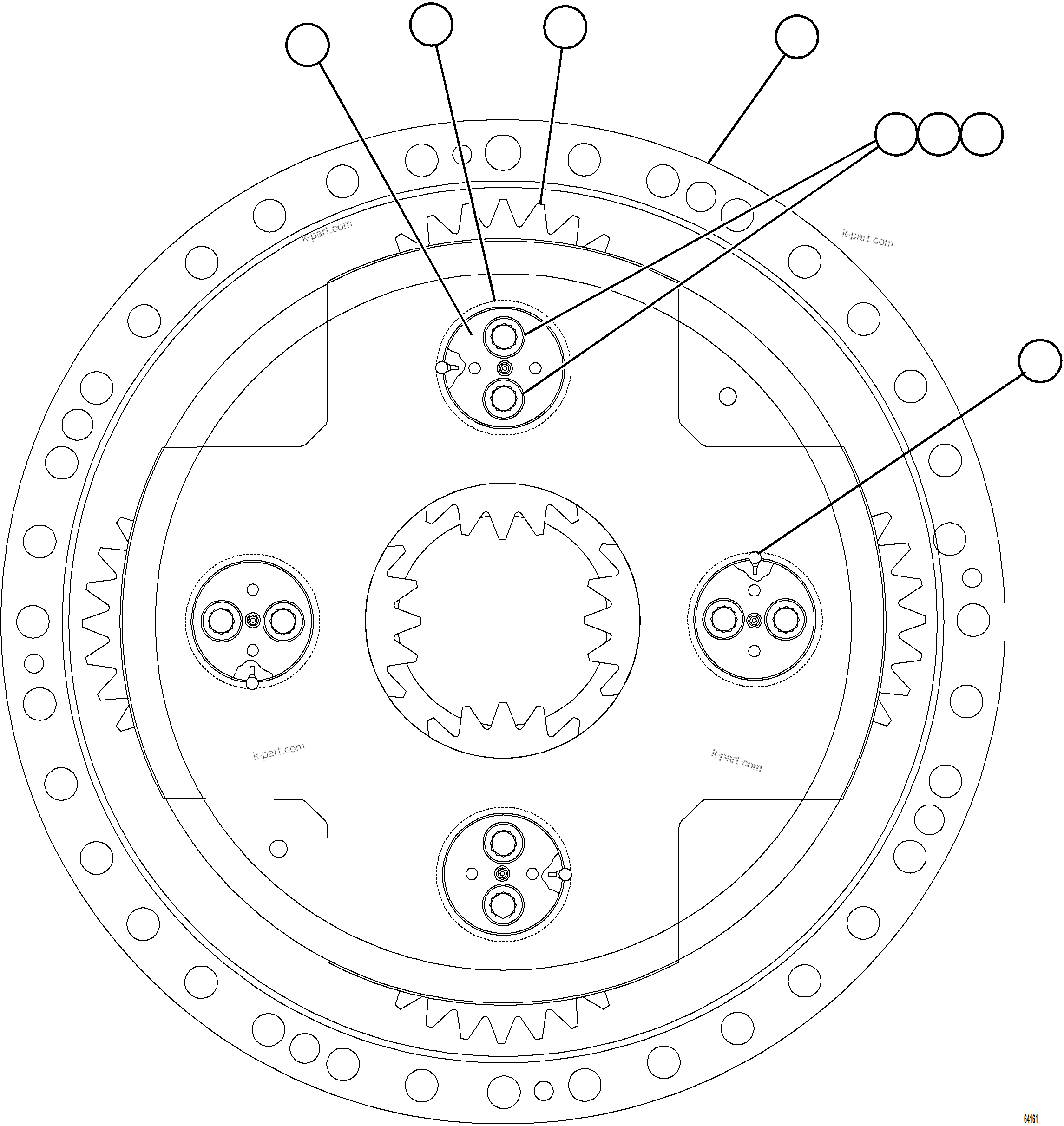 Komatsu parts book diagram for AFE73-F 980E-4 S/N A40071 COLLAHUASI: CARRIER ASSEMBLY - LOW SPEED