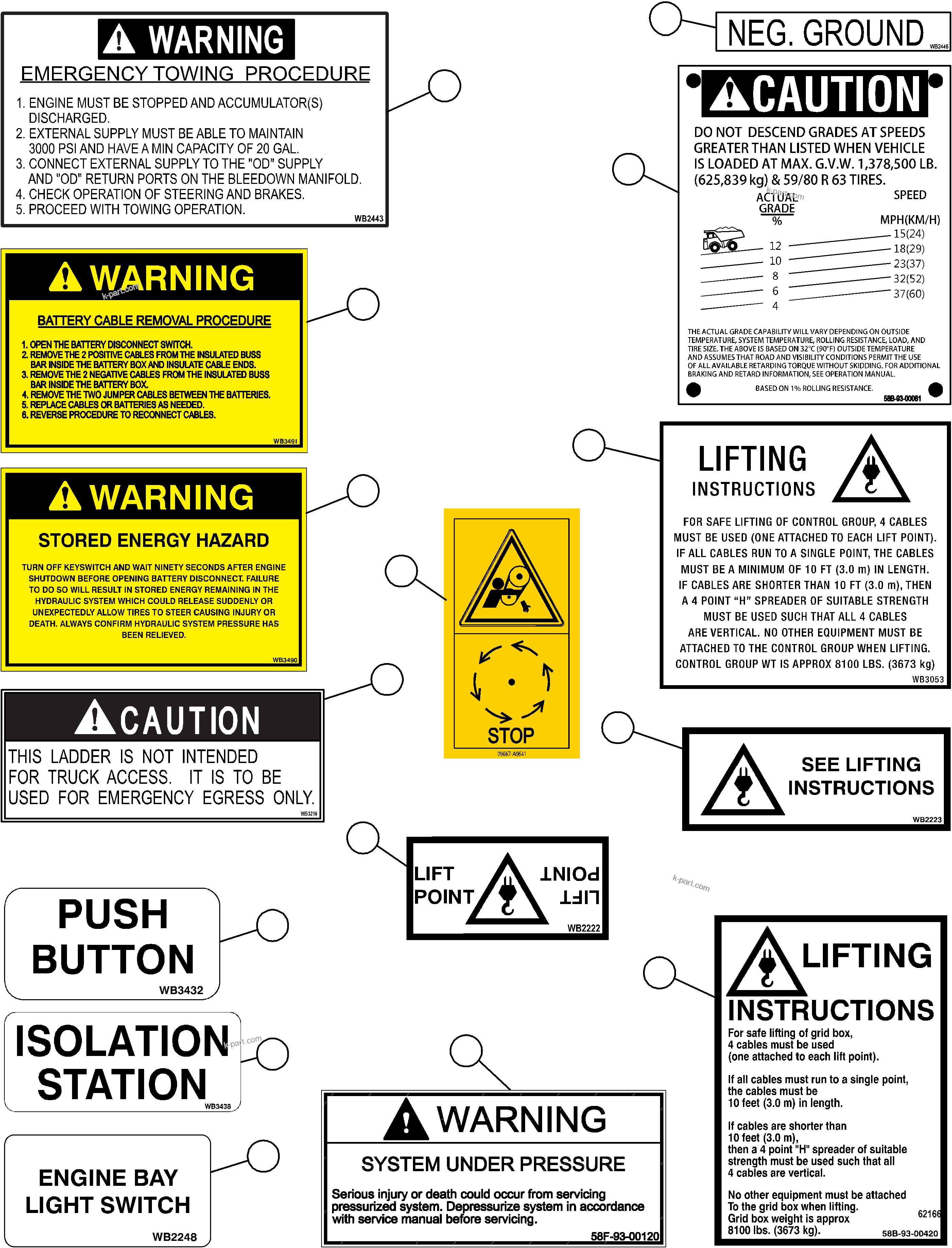 Komatsu parts book diagram for AFE73-J 980E-4 S/N A40124 & A40131 - A40133 EPSA: DECALS & WARNINGS    3/4