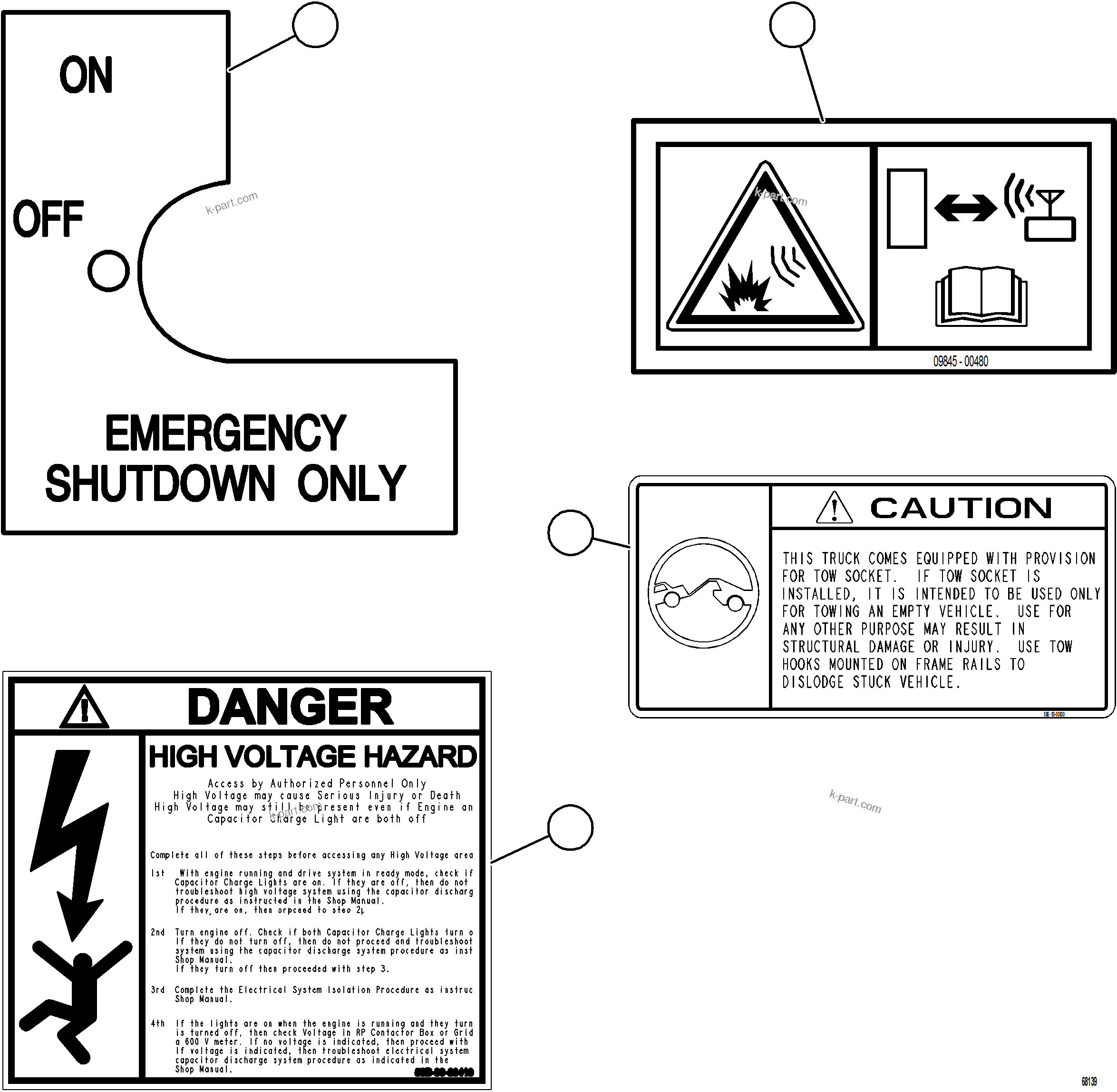 Komatsu parts book diagram for AFE73-J 980E-4 S/N A40124 & A40131 - A40133 EPSA: DECALS & WARNINGS    4/4