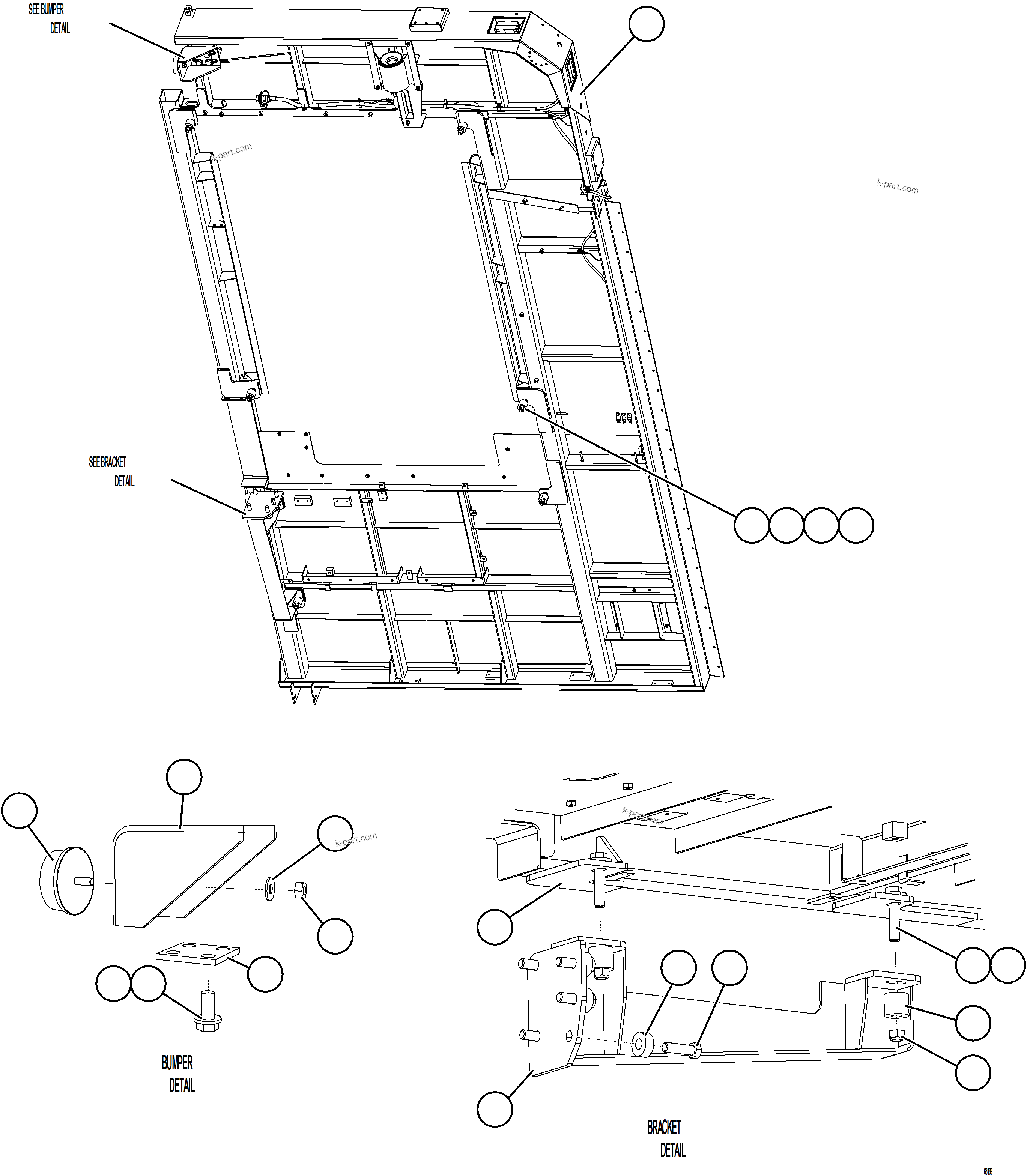 Komatsu parts book diagram for AFE73-J 980E-4 S/N A40124 & A40131 - A40133 EPSA: LH DECK INSTALLATION
