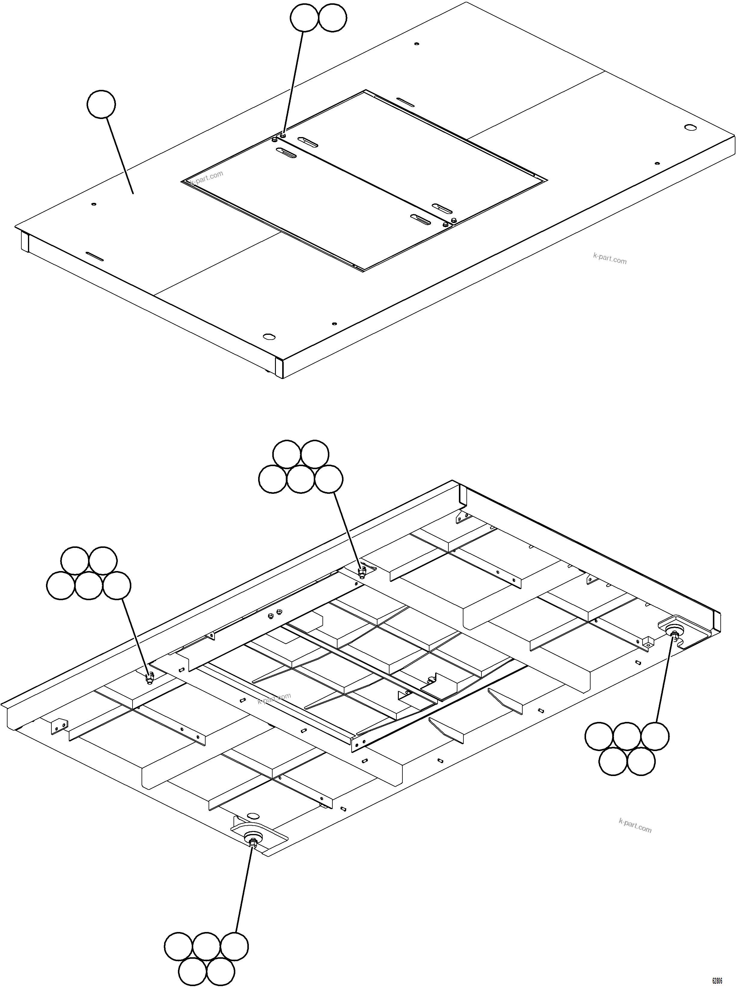 Komatsu parts book diagram for AFE73-J 980E-4 S/N A40124 & A40131 - A40133 EPSA: CENTER DECK INSTALLATION