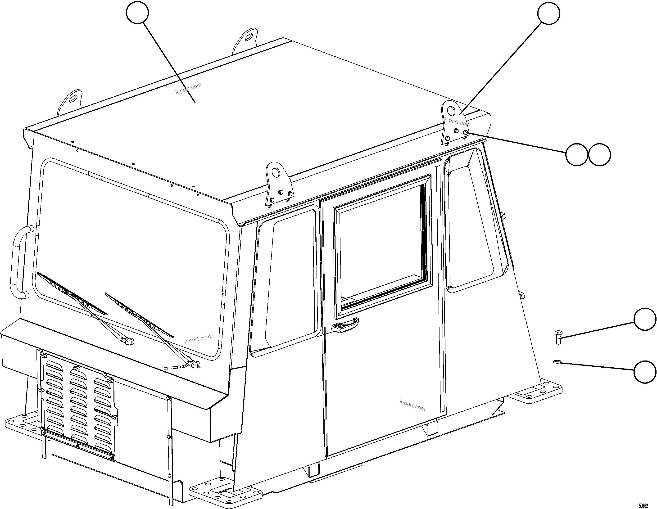 Komatsu parts book diagram for AFE73-J 980E-4 S/N A40124 & A40131 - A40133 EPSA: CAB MOUNTING