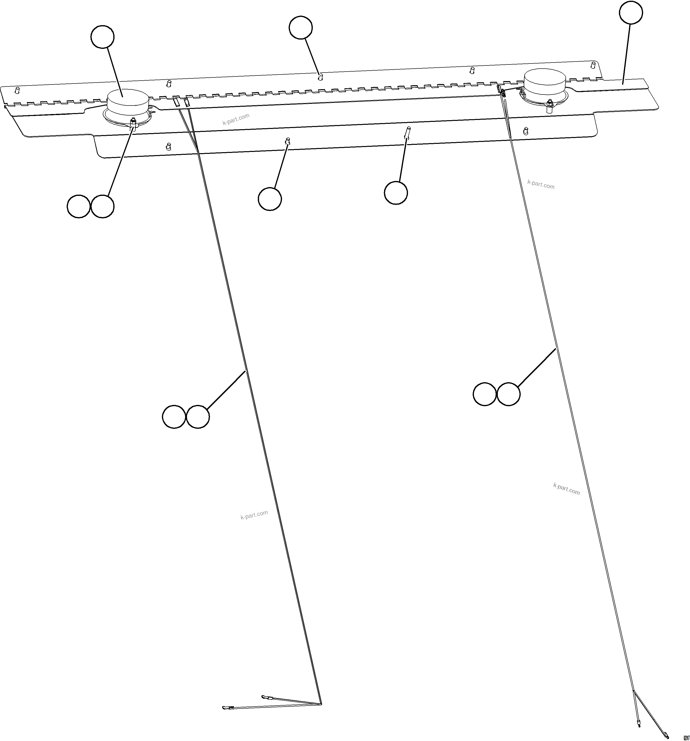 Komatsu parts book diagram for AFE73-J 980E-4 S/N A40124 & A40131 - A40133 EPSA: REAR SPEAKER INSTALLATION