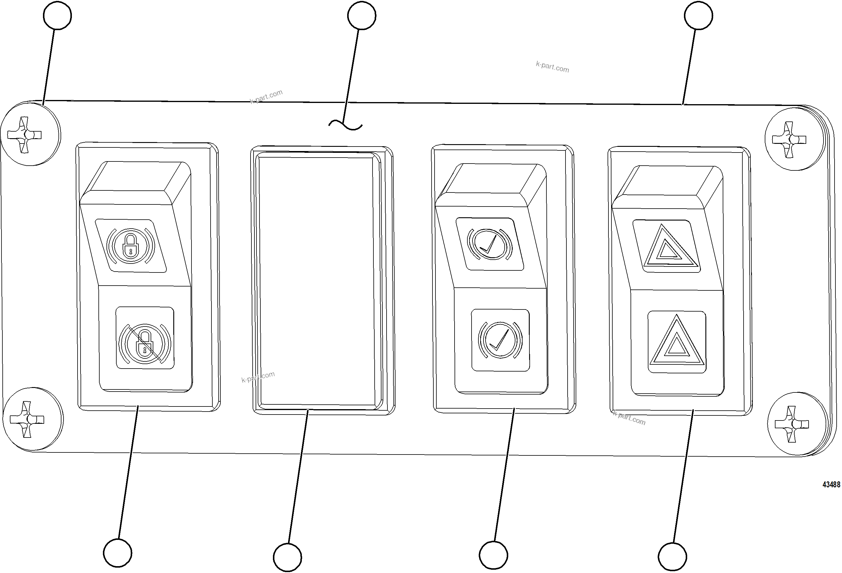Komatsu parts book diagram for AFE73-J 980E-4 S/N A40124 & A40131 - A40133 EPSA: UPPER RH DASH MODULE