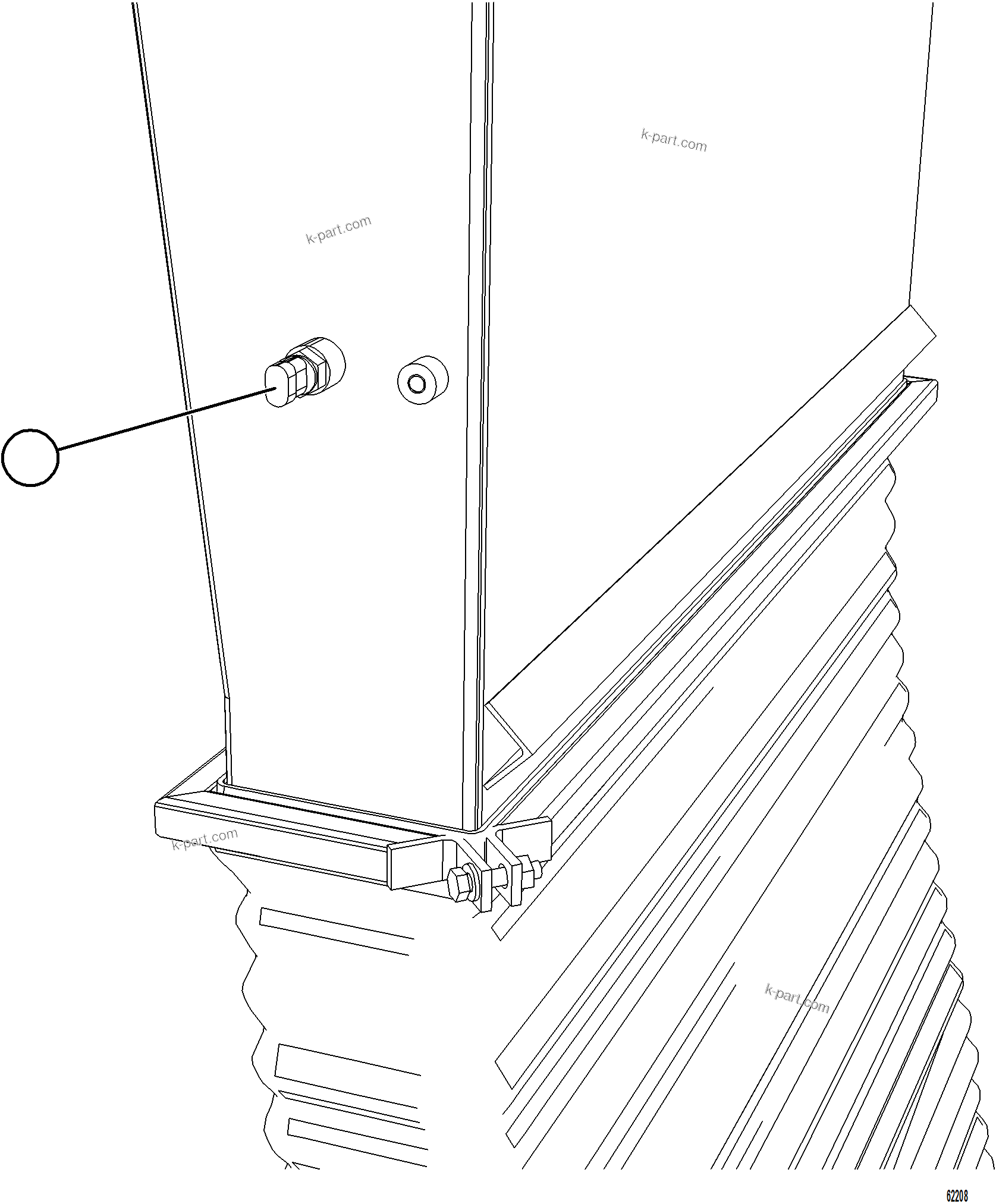 Komatsu parts book diagram for AFE73-J 980E-4 S/N A40124 & A40131 - A40133 EPSA: BLOWER INLET DUCT TEMPERATURE SENSOR