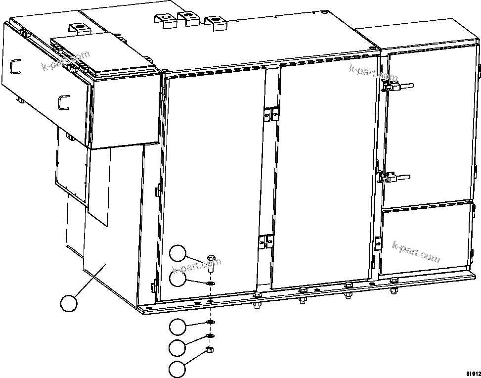 Komatsu parts book diagram for AFE73-J 980E-4 S/N A40124 & A40131 - A40133 EPSA: CONTROL CABINET INSTALLATION
