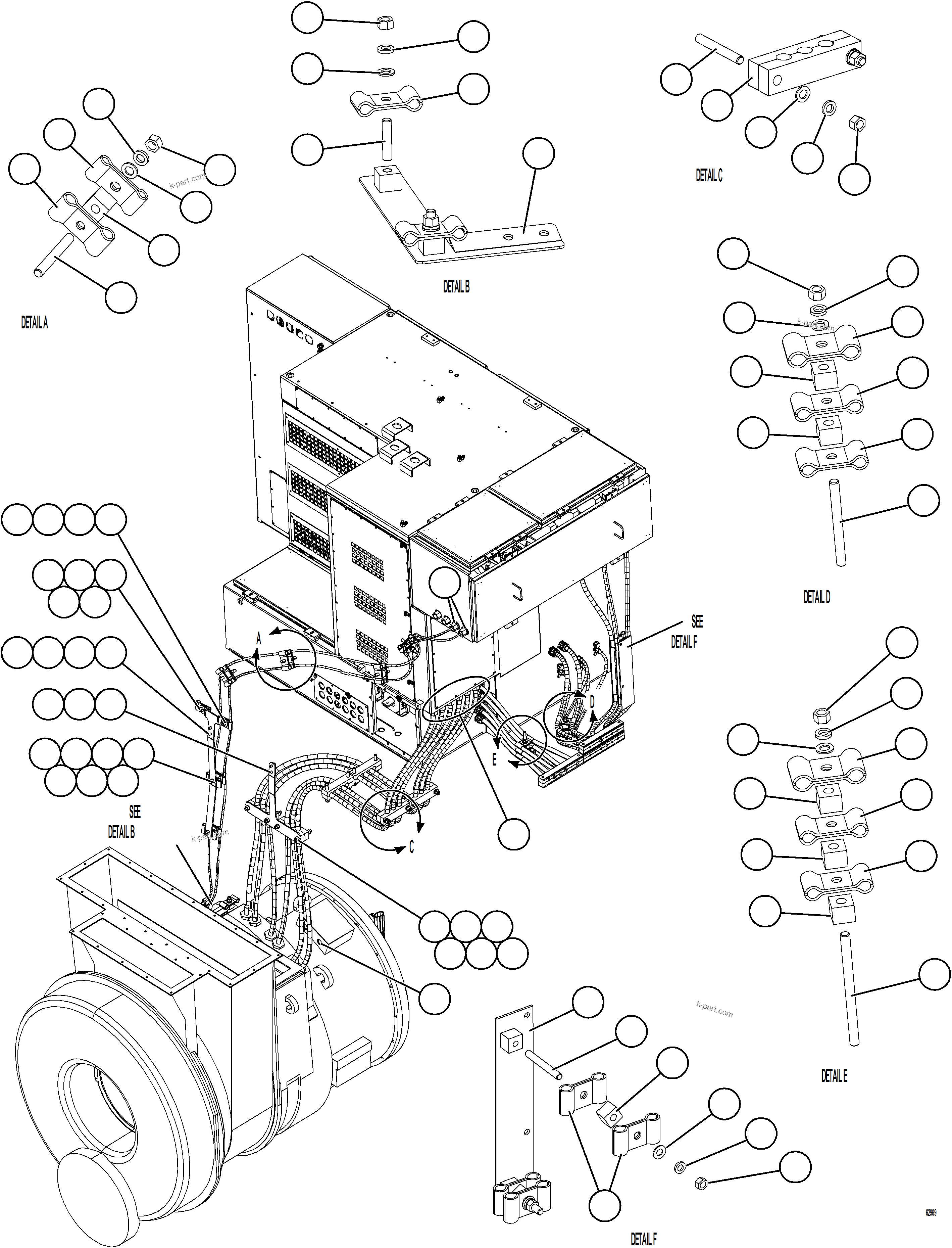 Komatsu parts book diagram for AFE73-J 980E-4 S/N A40124 & A40131 - A40133 EPSA: CONTROL CABINET EXTERNAL WIRING    3/4