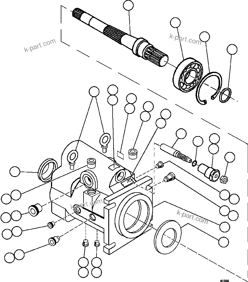 Komatsu parts book diagram for AFE73-J 980E-4 S/N A40124 & A40131 - A40133 EPSA: STEERING PUMP HOUSING (FRONT)    58B-60-00080