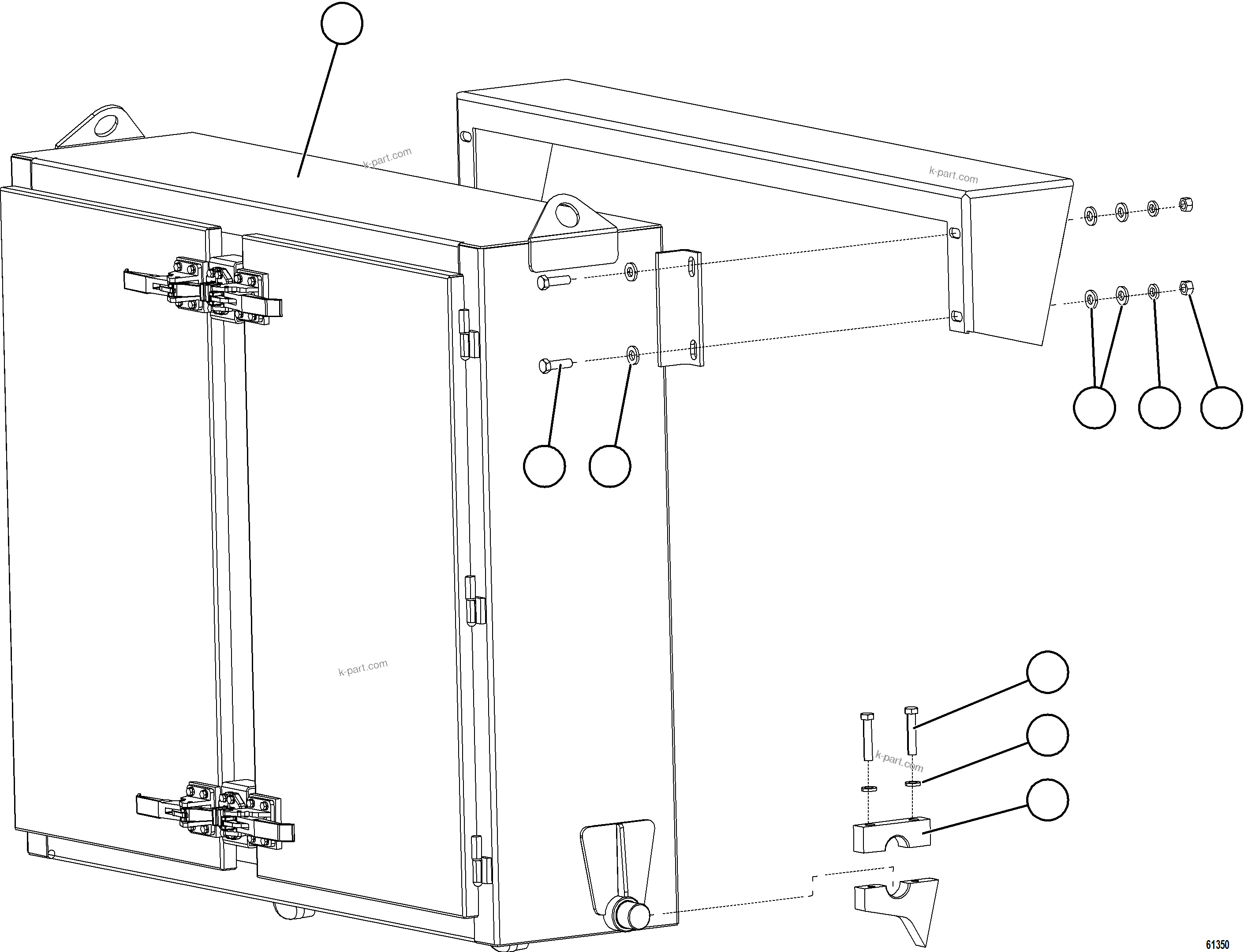 Komatsu parts book diagram for AFE73-J 980E-4 S/N A40124 & A40131 - A40133 EPSA: HYDRAULIC BRAKE CABINET MOUNTING
