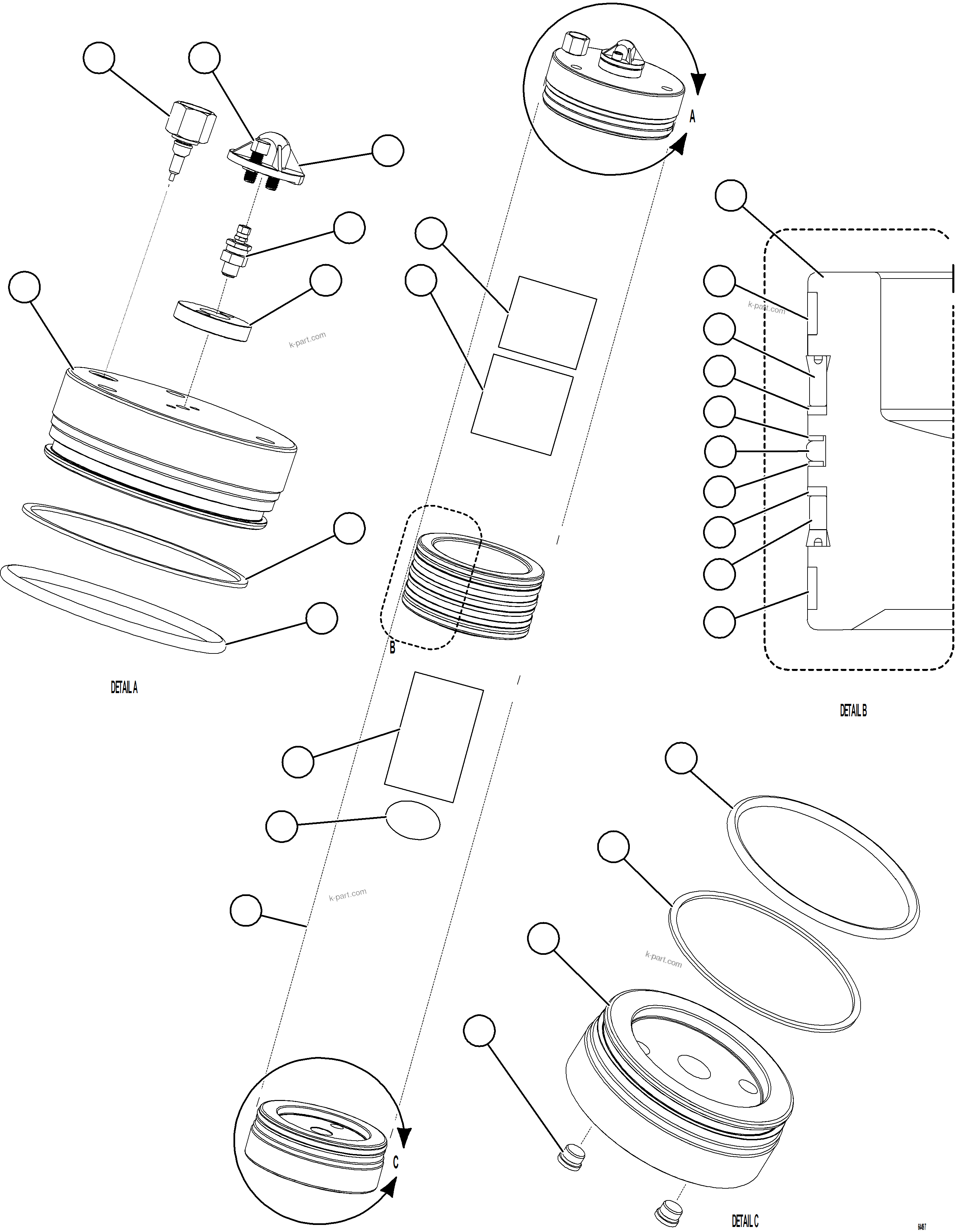 Komatsu parts book diagram for AFE73-J 980E-4 S/N A40124 & A40131 - A40133 EPSA: PISTON ACCUMULATOR    58B-60-20060