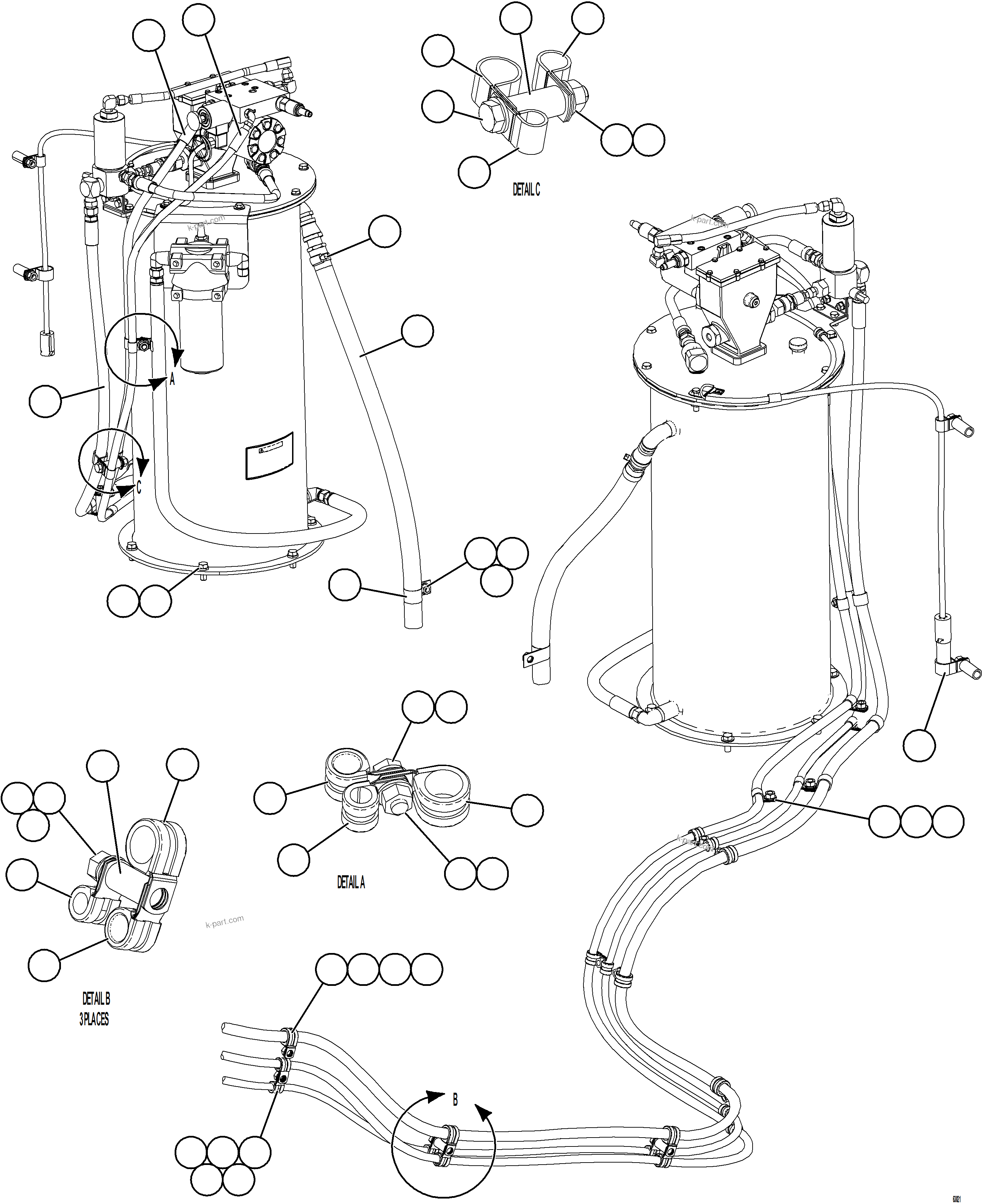 Komatsu parts book diagram for AFE73-J 980E-4 S/N A40124 & A40131 - A40133 EPSA: AUTOMATIC LUBRICATION SYSTEM    1/4