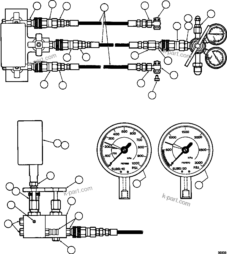 Komatsu parts book diagram for AFE73-J 980E-4 S/N A40124 & A40131 - A40133 EPSA: CHARGING MANIFOLD ASSEMBLY    EB1759