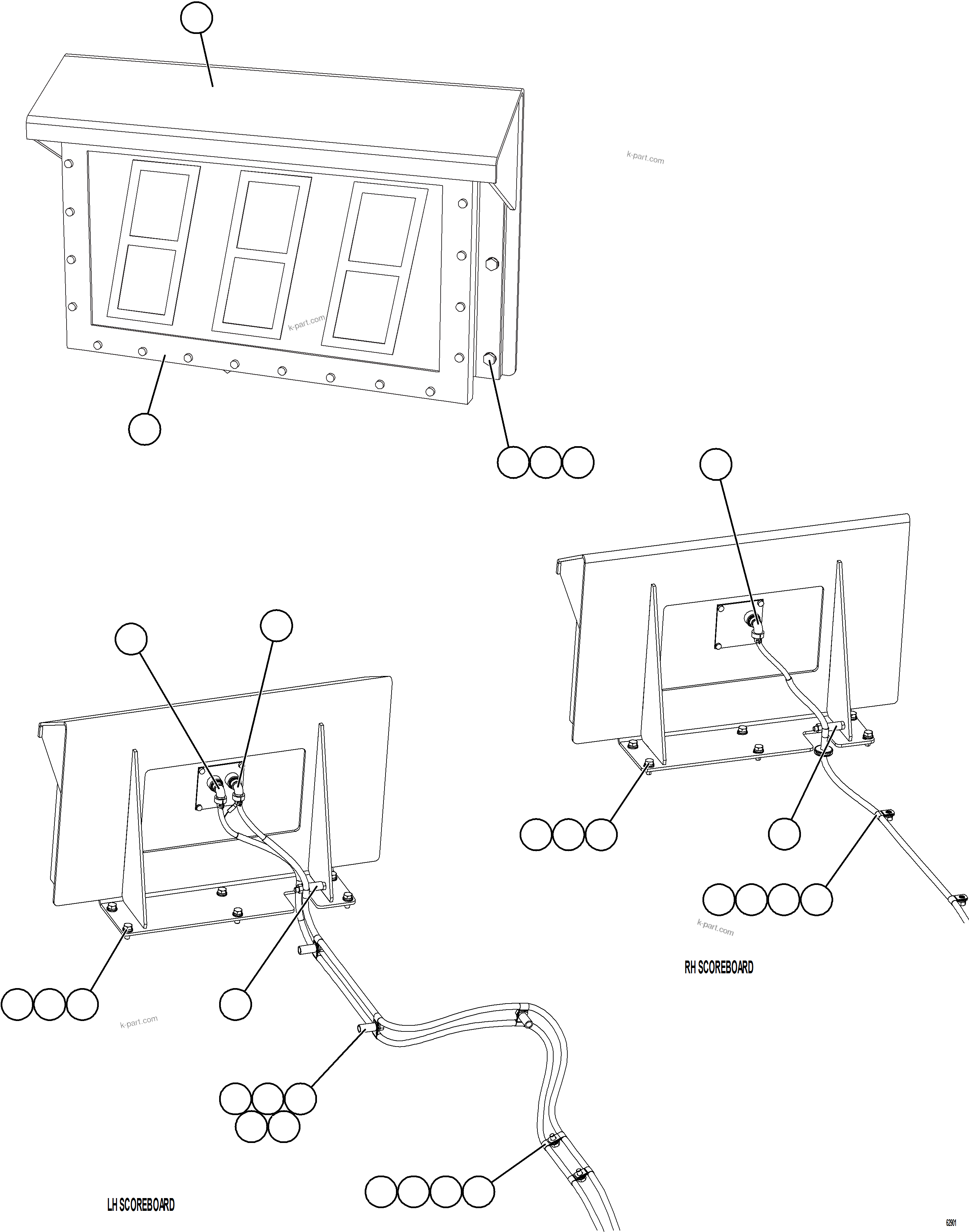 Komatsu parts book diagram for AFE73-J 980E-4 S/N A40124 & A40131 - A40133 EPSA: PLM SCOREBOARD
