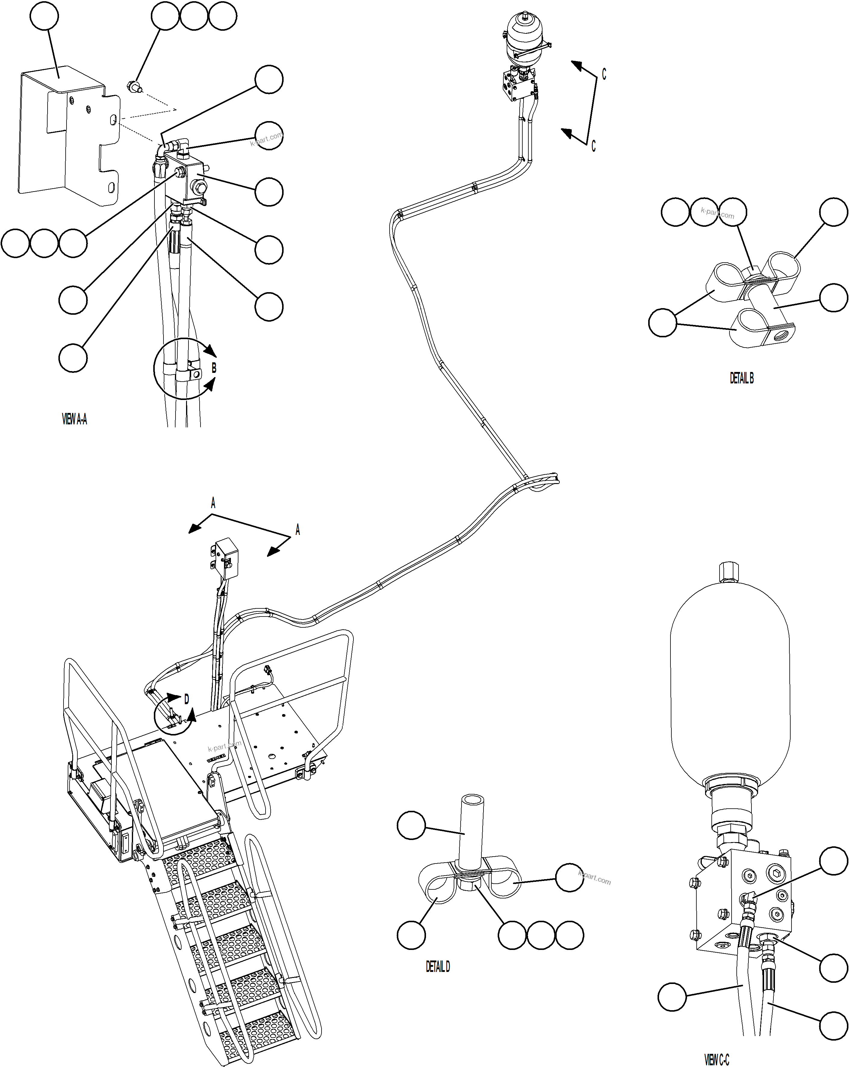 Komatsu parts book diagram for AFE73-J 980E-4 S/N A40124 & A40131 - A40133 EPSA: RETRACTABLE LADDER    2/2