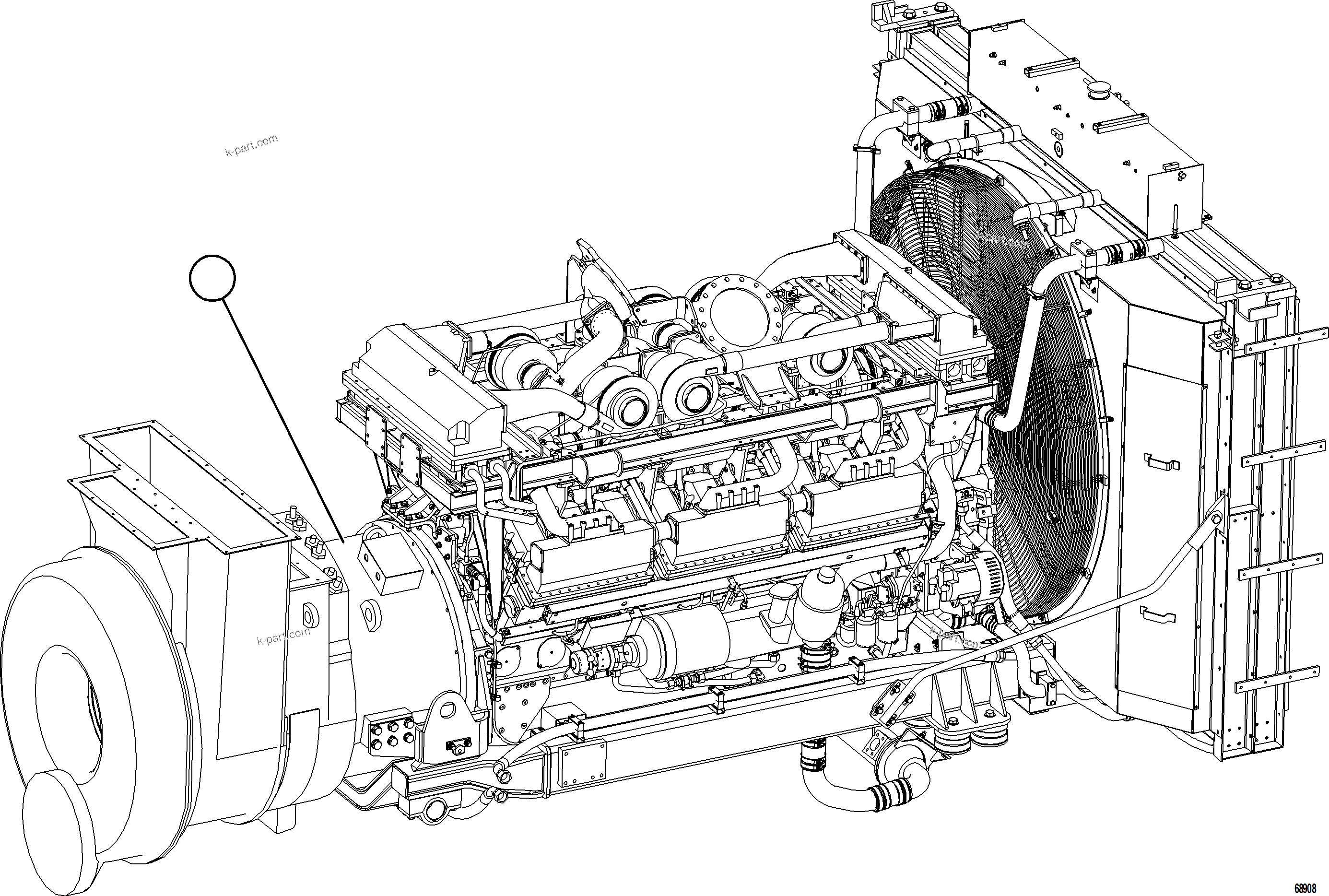 Komatsu parts book diagram for AFE75-B 980E-5 S/N A50006 - A50007 TECK: ALTERNATOR INSTALLATION    1/2