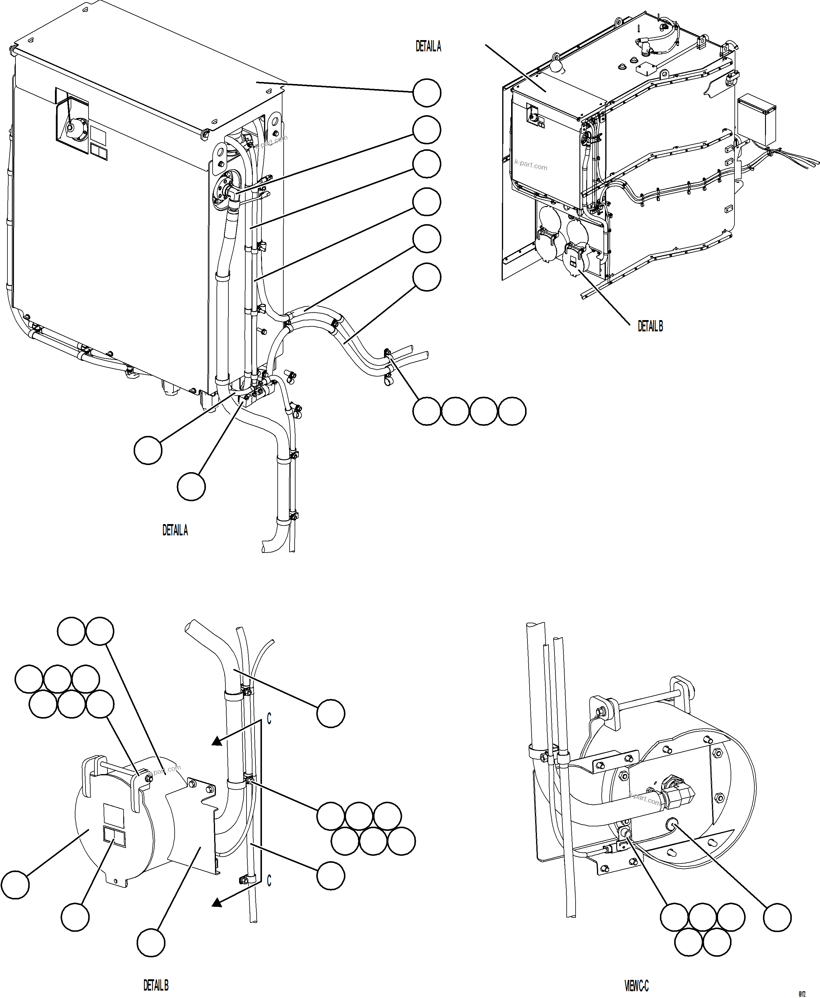 Komatsu parts book diagram for AFE75-B 980E-5 S/N A50006 - A50007 TECK: DEF TANK INSTALLATION AND PIPING    2/2