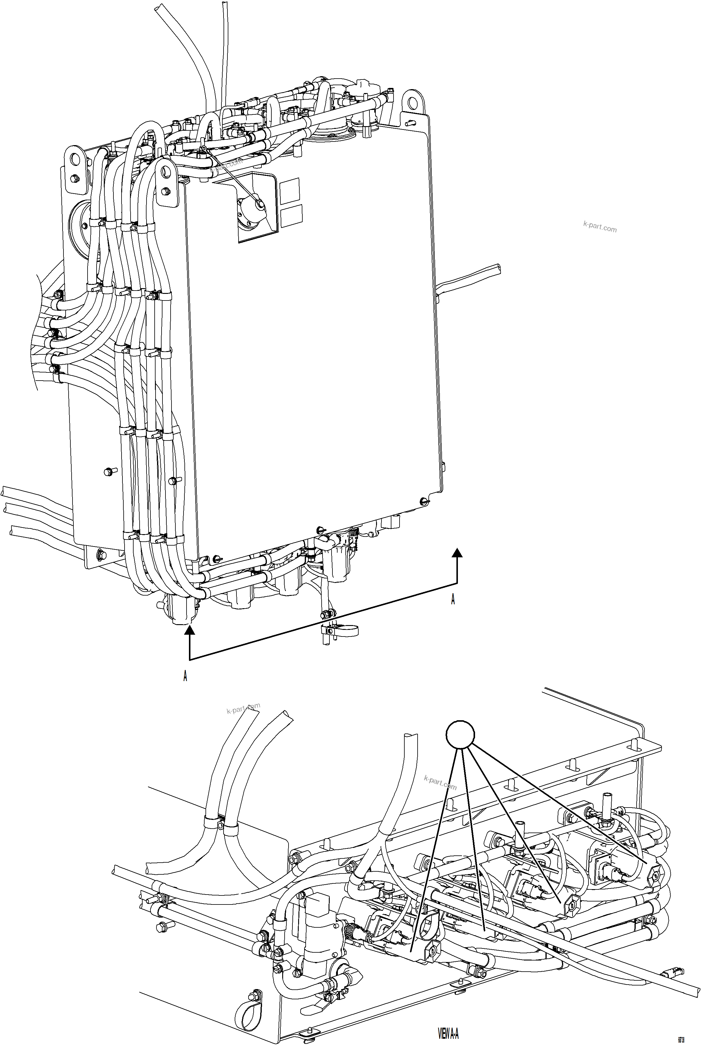 Komatsu parts book diagram for AFE75-B 980E-5 S/N A50006 - A50007 TECK: DEF TANK PUMP MODULE