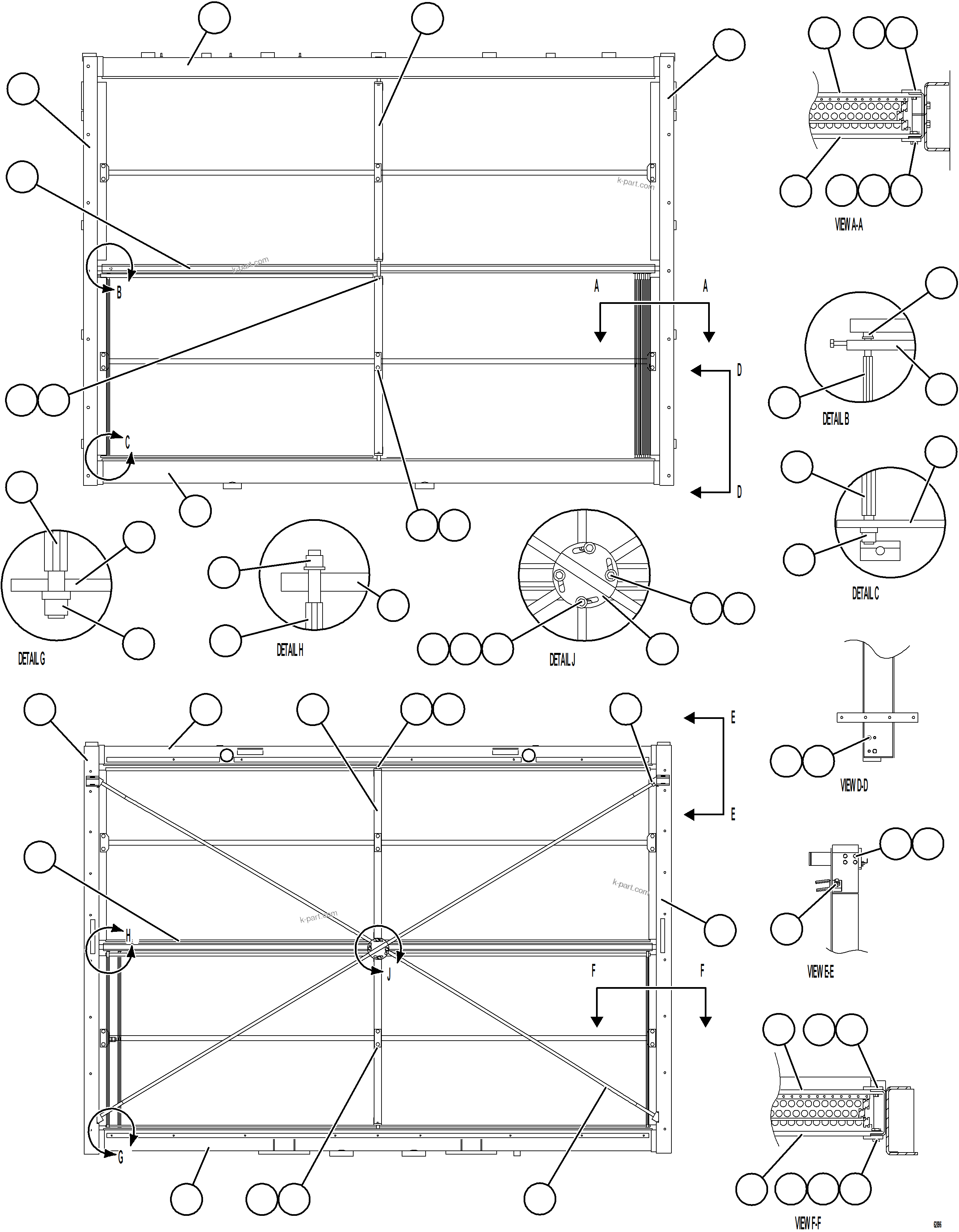 Komatsu parts book diagram for AFE75-B 980E-5 S/N A50006 - A50007 TECK: LOW & HIGH TEMPERATURE CORES