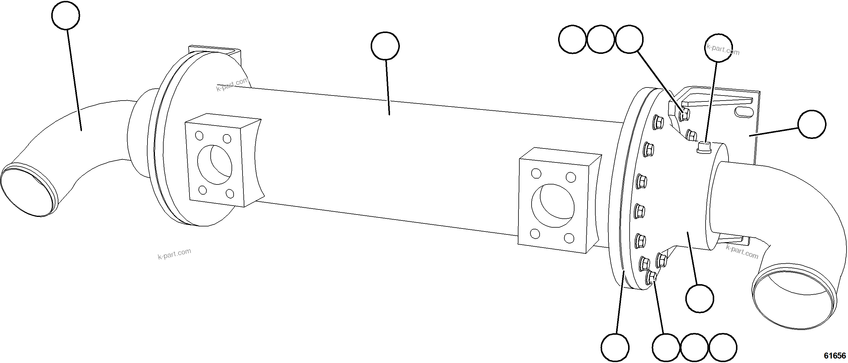 Komatsu parts book diagram for AFE75-B 980E-5 S/N A50006 - A50007 TECK: HEAT EXCHANGER    PC2843