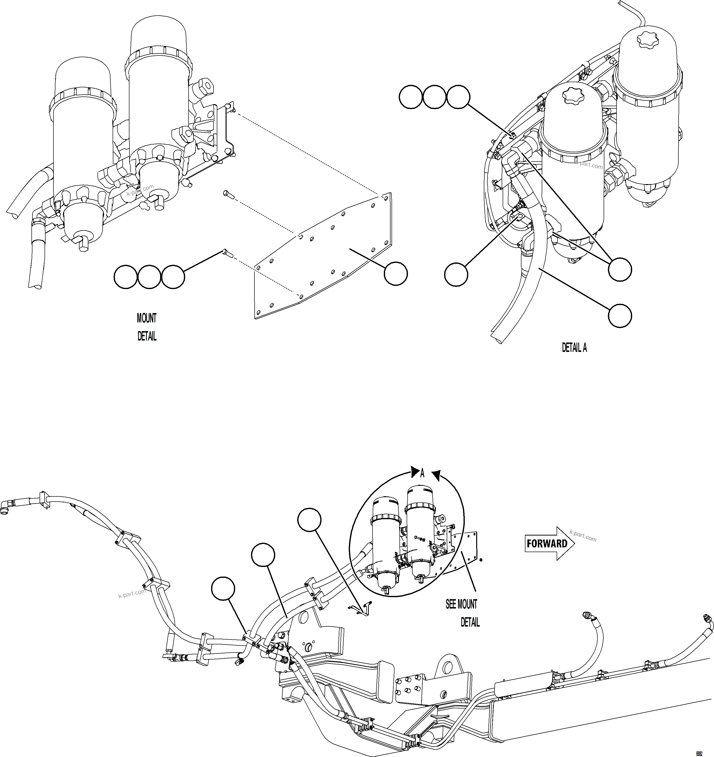 Komatsu parts book diagram for AFE75-B 980E-5 S/N A50006 - A50007 TECK: FUEL SYSTEM PIPING    4/5