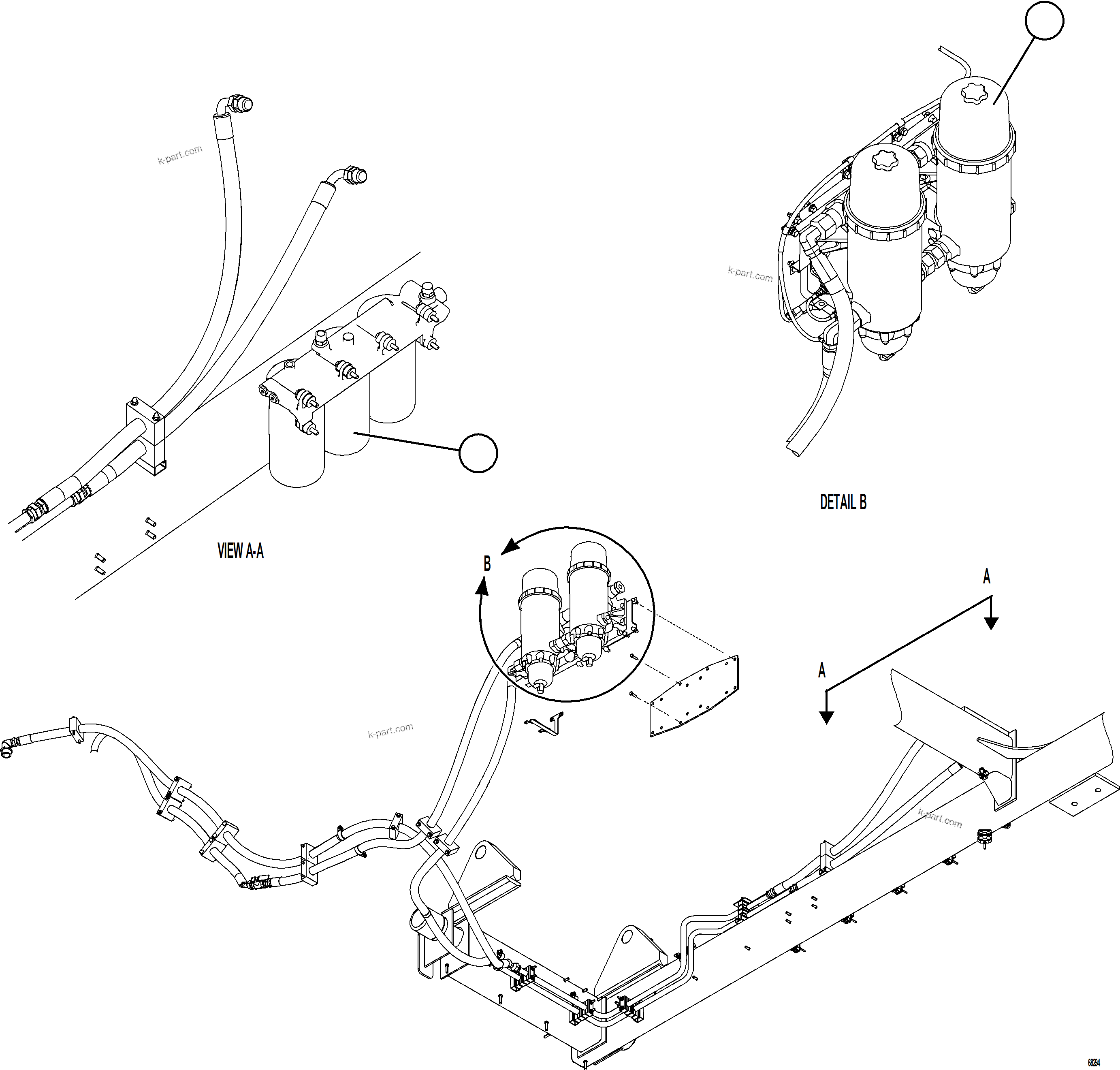 Komatsu parts book diagram for AFE75-B 980E-5 S/N A50006 - A50007 TECK: FUEL SYSTEM PIPING    5/5
