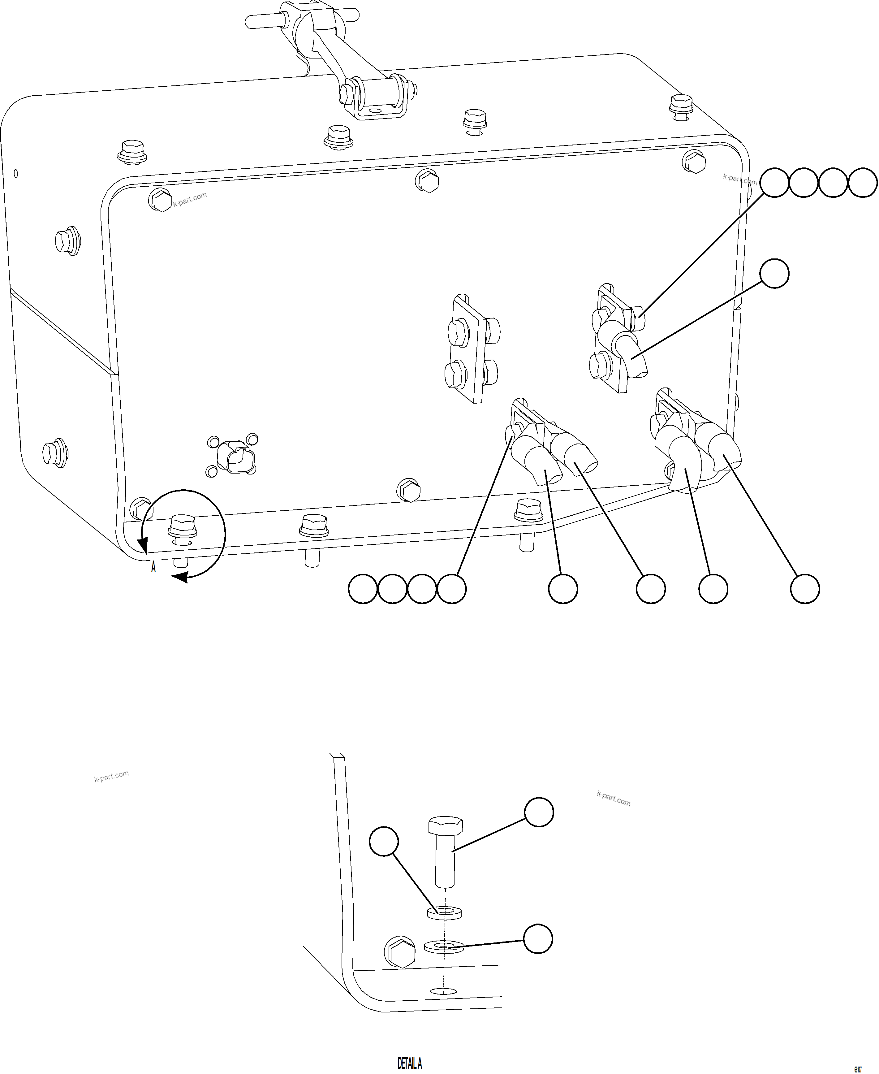 Komatsu parts book diagram for AFE75-B 980E-5 S/N A50006 - A50007 TECK: ISOLATION BOX WIRING    2/2