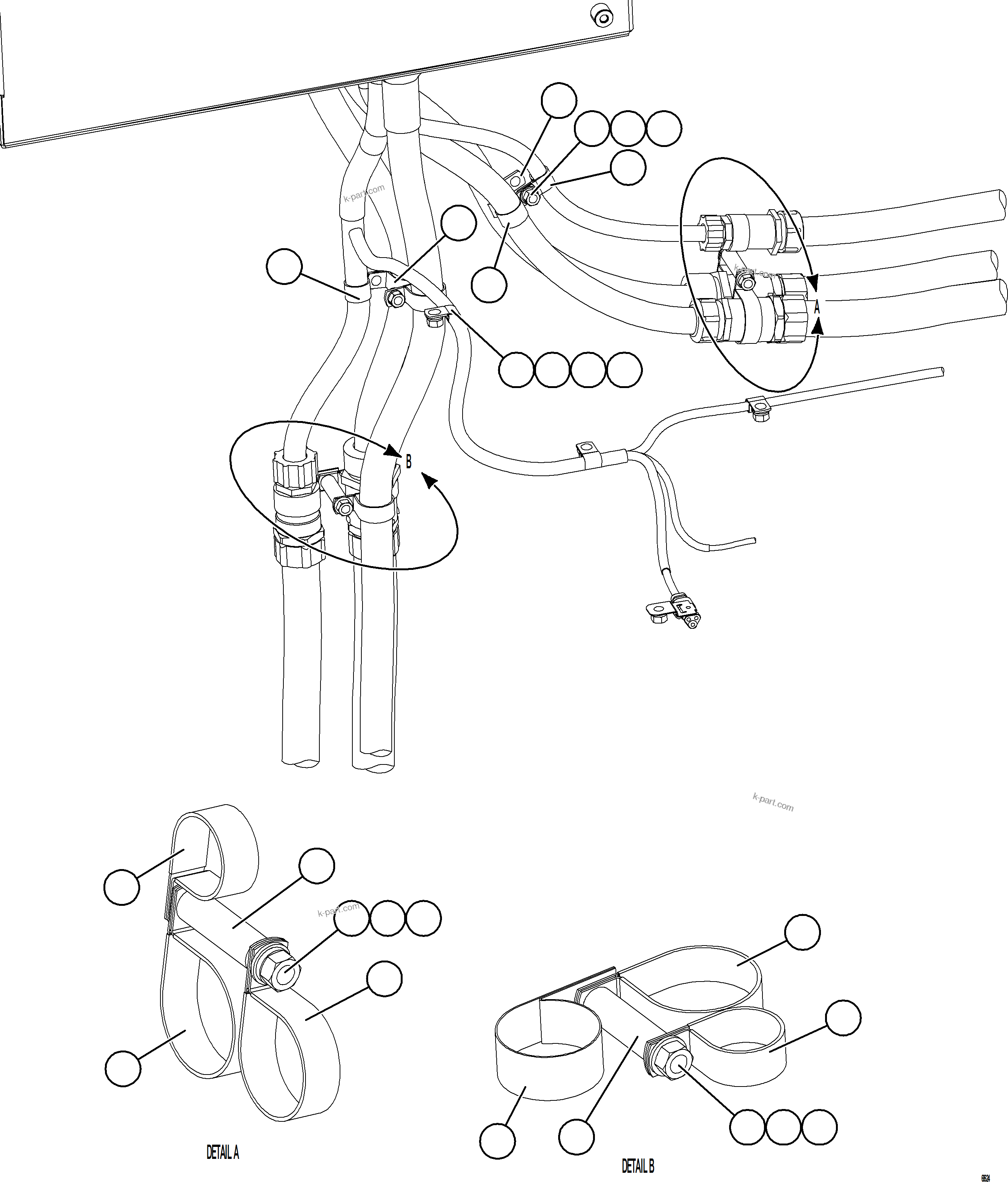Komatsu parts book diagram for AFE75-B 980E-5 S/N A50006 - A50007 TECK: AUXILIARY CONTROL CABINET EXTERNAL HARNESS