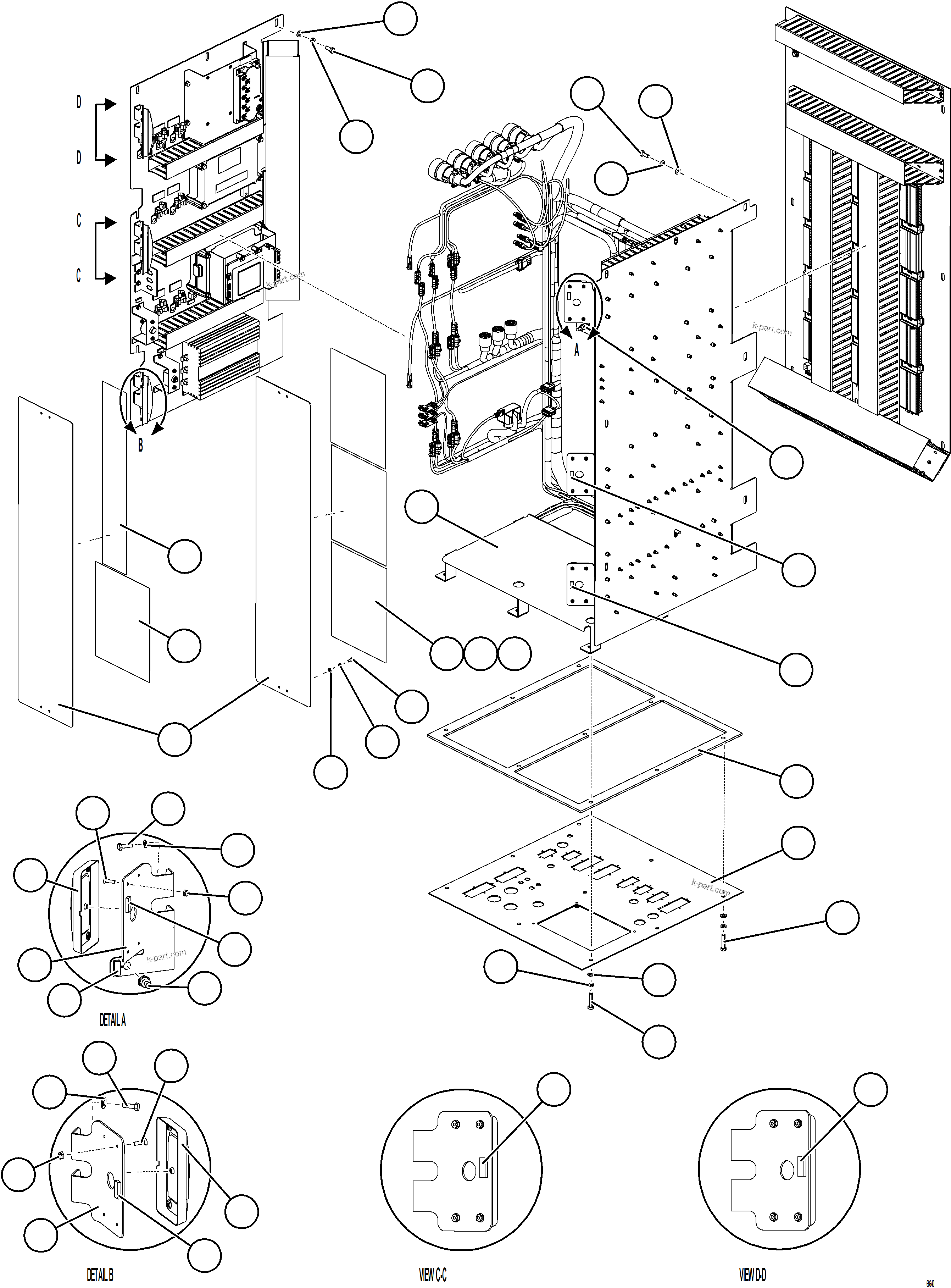 Komatsu parts book diagram for AFE75-B 980E-5 S/N A50006 - A50007 TECK: AUXILIARY CONTROL CABINET STRUCTURE    2/3