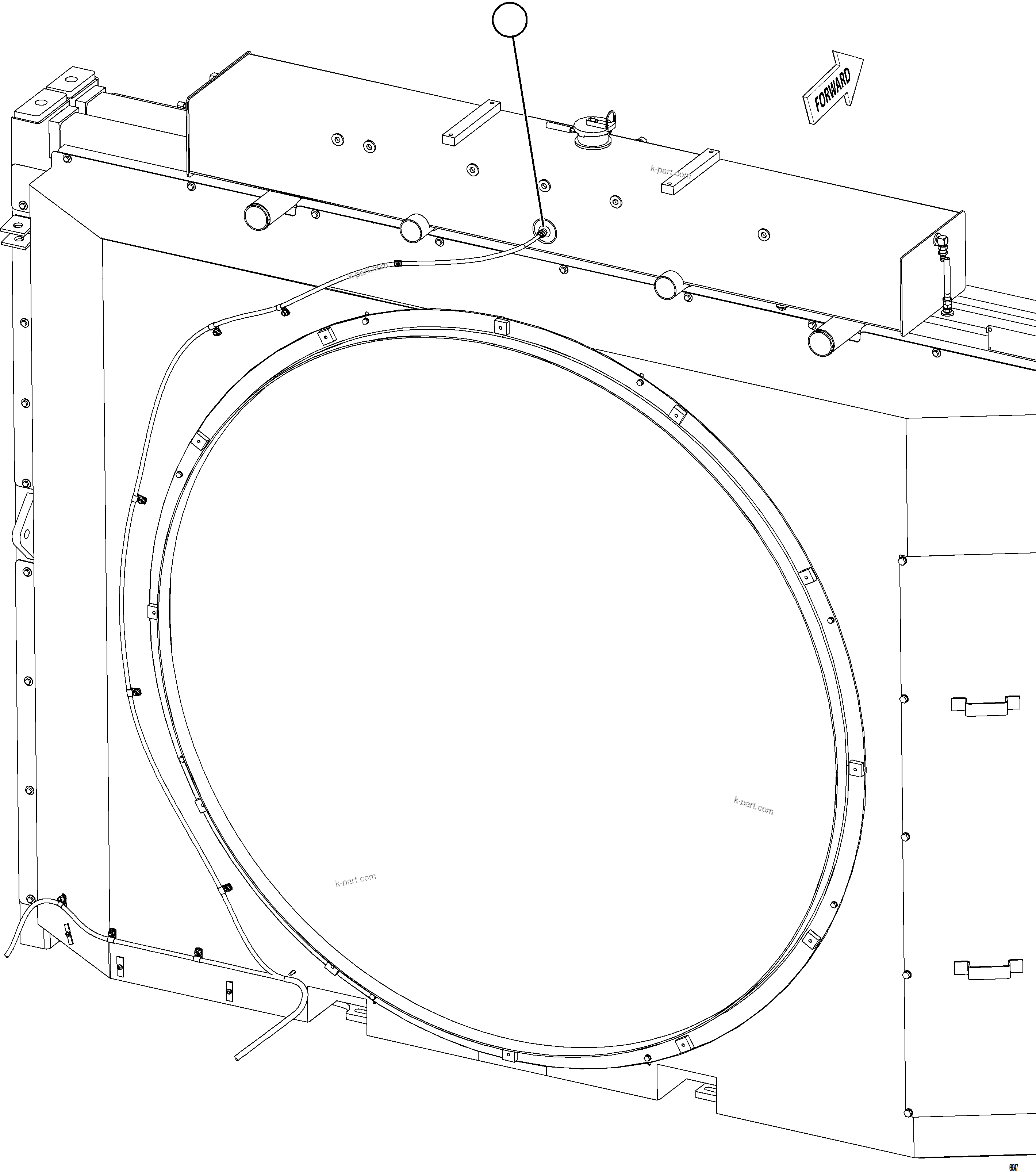 Komatsu parts book diagram for AFE75-B 980E-5 S/N A50006 - A50007 TECK: COOLANT LEVEL SWITCH INSTALLATION    2/2