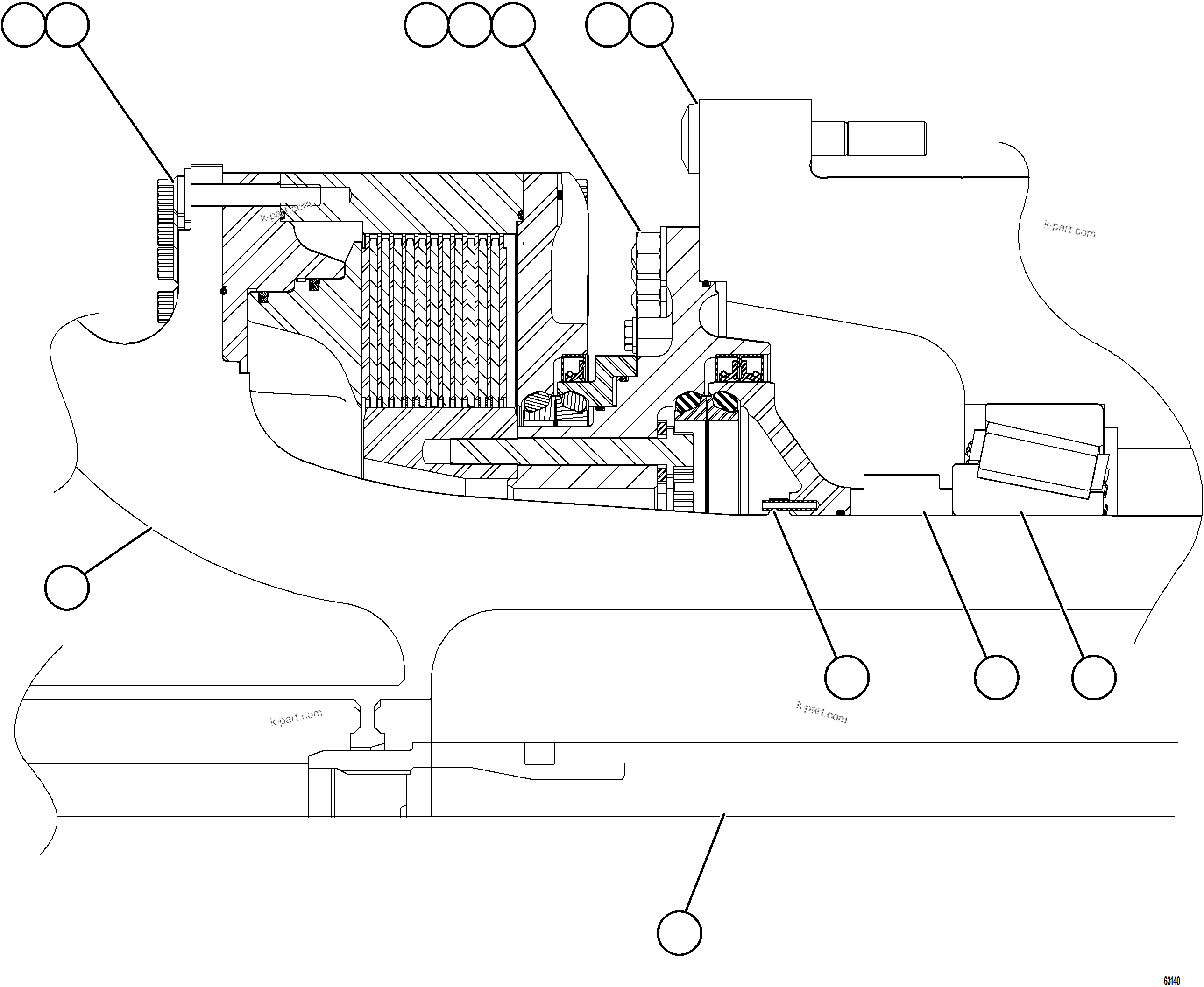 Komatsu parts book diagram for AFE75-B 980E-5 S/N A50006 - A50007 TECK: ELECTRIC WHEEL TRANSMISSION    1/2