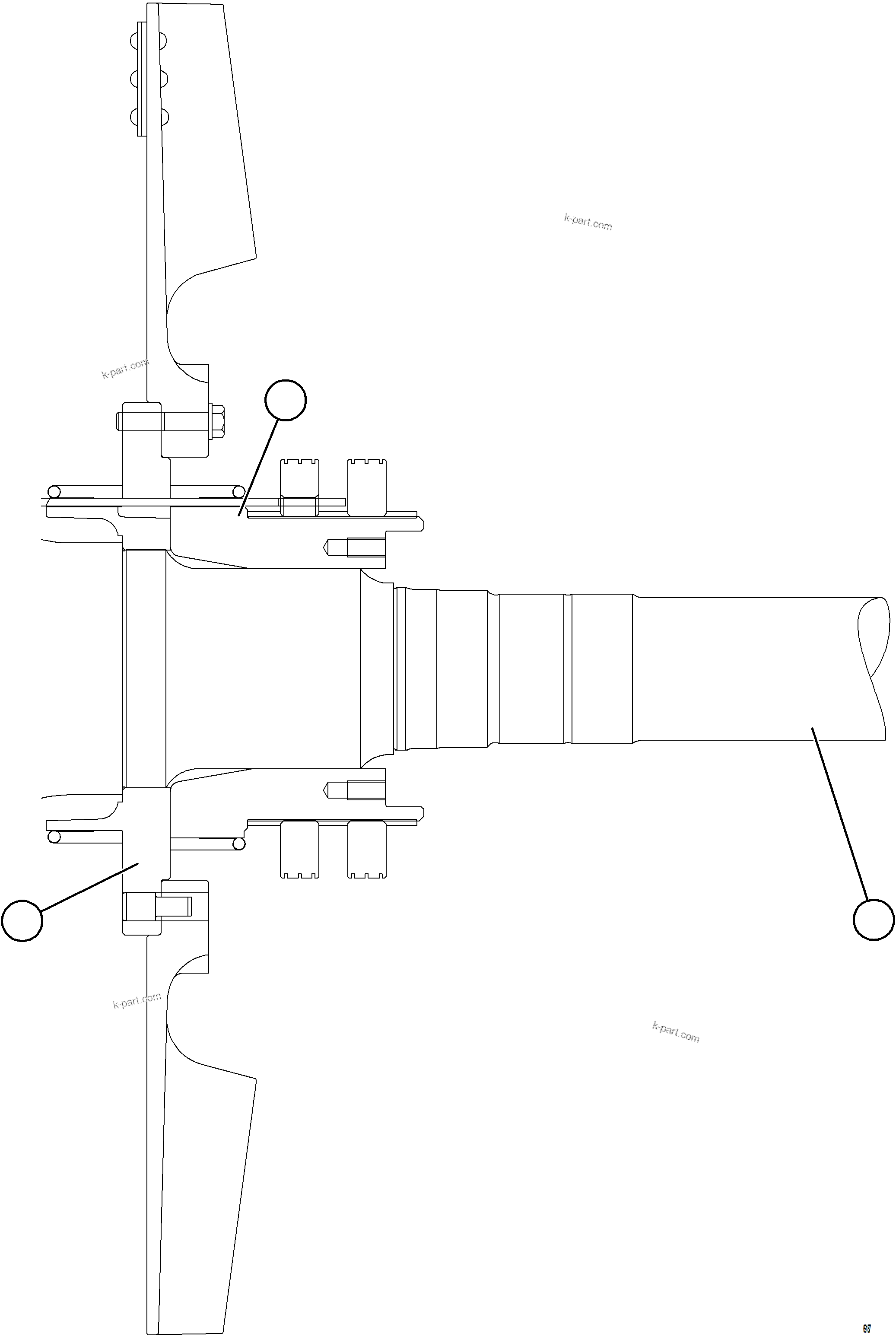 Komatsu parts book diagram for AFE75-B 980E-5 S/N A50006 - A50007 TECK: ALTERNATOR ROTOR ASSEMBLY    58B-06-07170    5/5