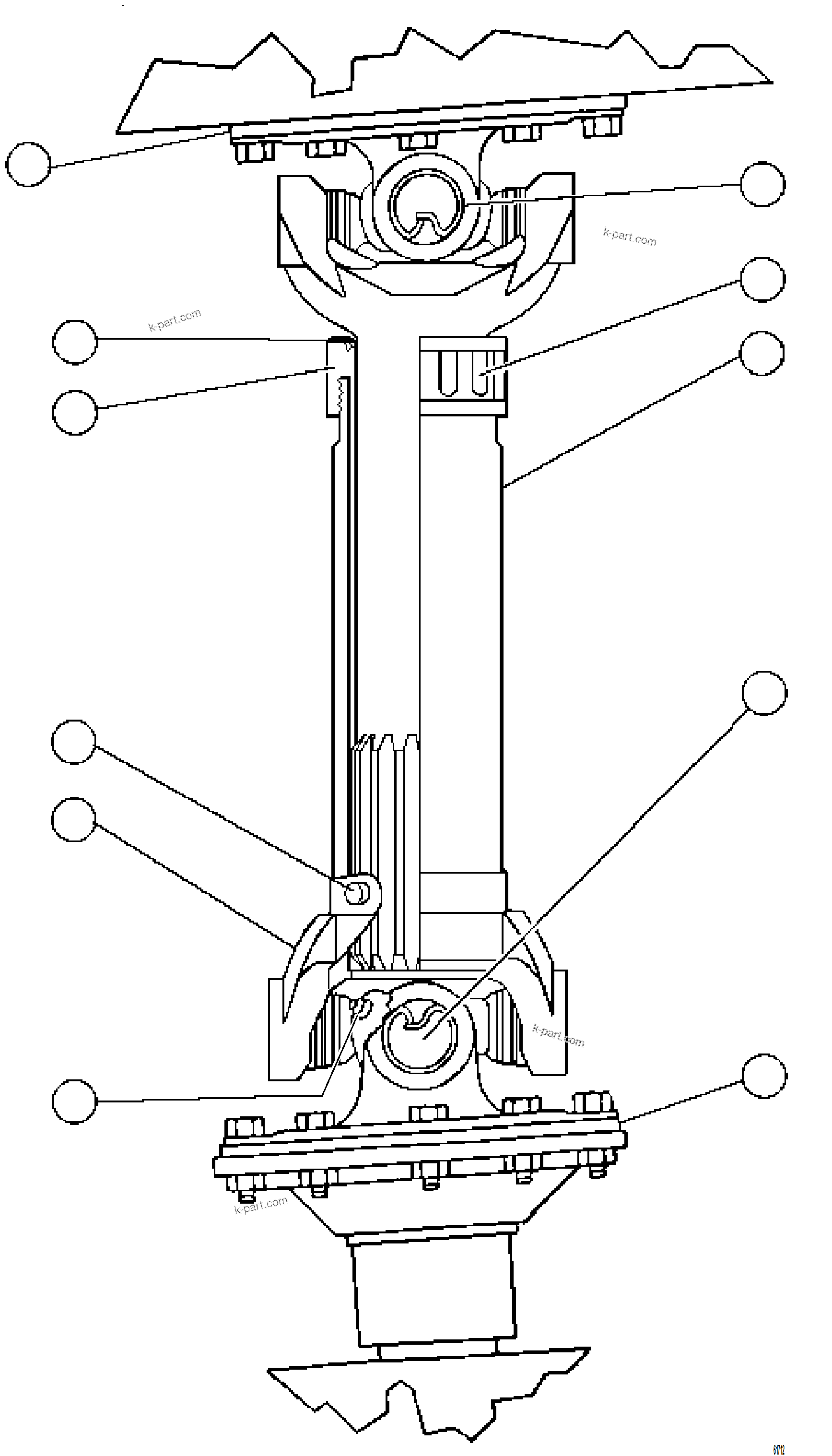 Komatsu parts book diagram for AFE75-B 980E-5 S/N A50006 - A50007 TECK: DRIVESHAFT ASSEMBLY    PC0183