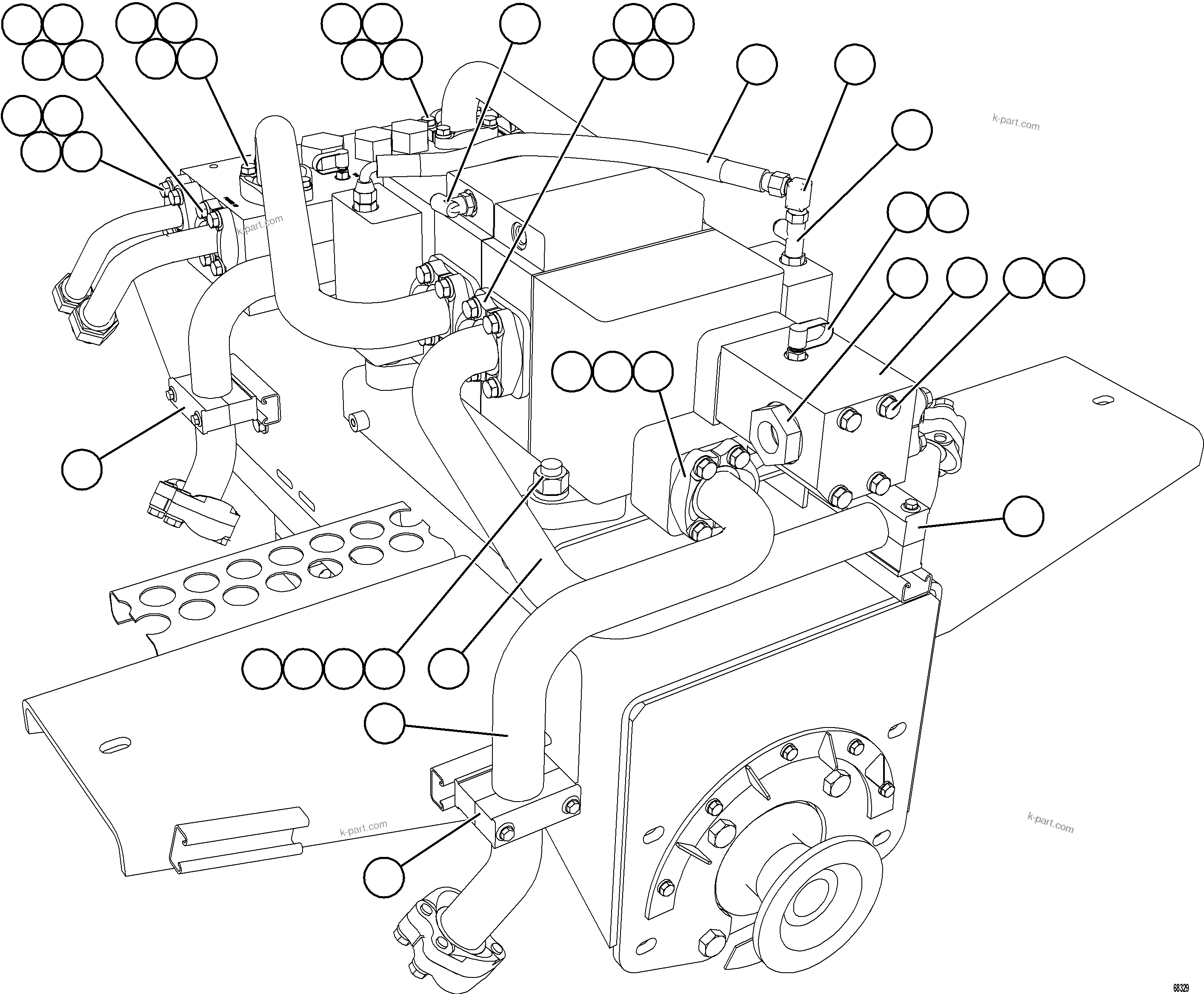 Komatsu parts book diagram for AFE75-B 980E-5 S/N A50006 - A50007 TECK: PUMP MODULE    2/3